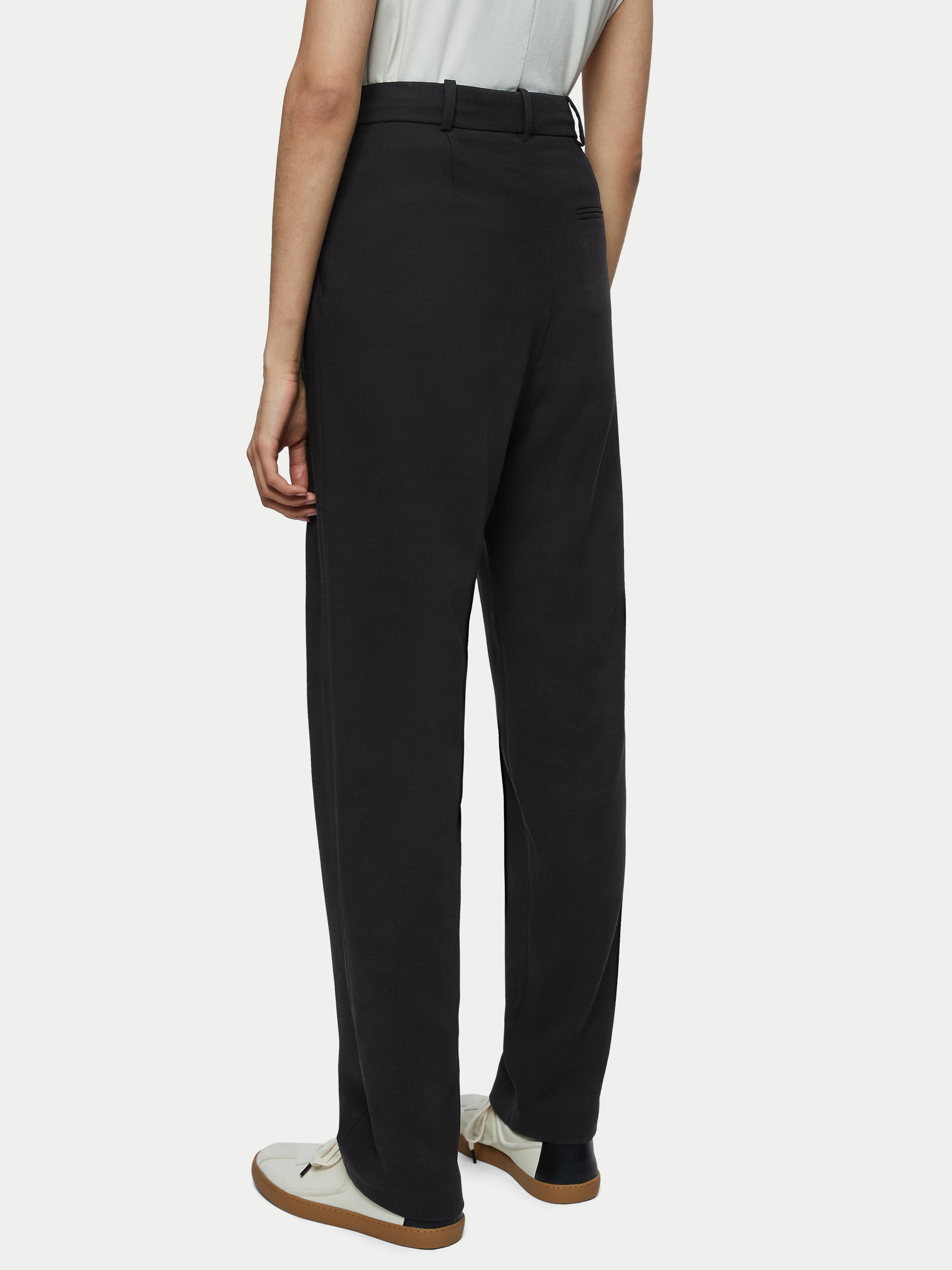 Premium Fluid Twill Logan Trouser for Women - Slim Fit Black Dress Pants for Office & Business Casual Wear