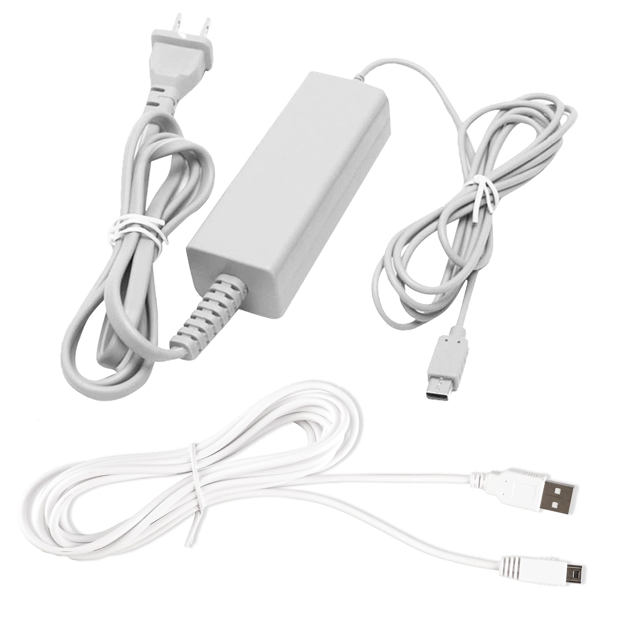 Original Wii U Gamepad Charger Kit - AC Power Adapter & USB Charging Cable for Nintendo Wii U Remote Controller | Fast Charging, Replacement Battery | Perfect for Gaming at Home or Travel