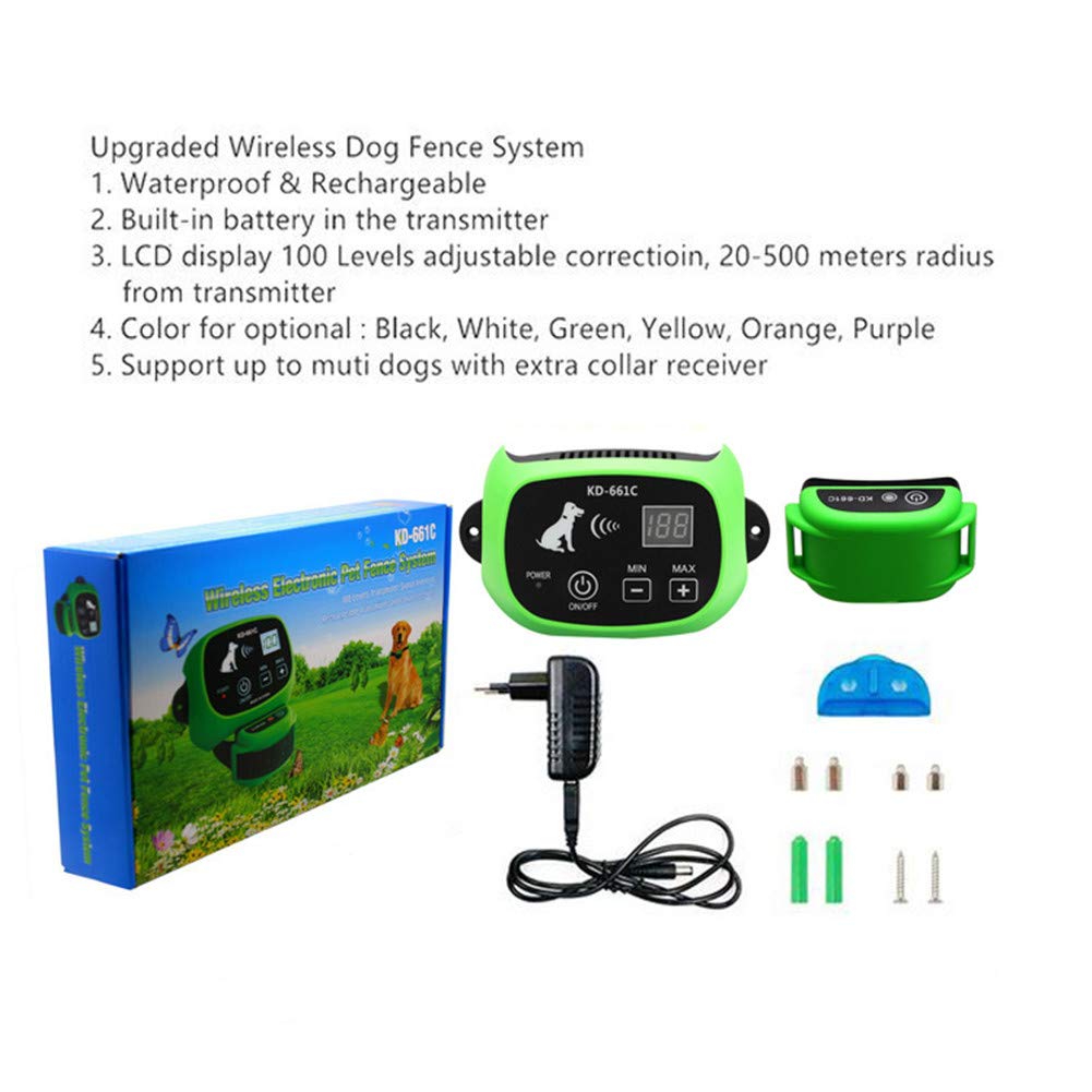 Wireless Dog Fence - Electric Pet Containment System with Safe Beep & Shock Modes | Waterproof & Rechargeable Training Collar for Small, Medium & Large Dogs (1/2/3 Dog Options) | Perfect for Backyard, Farm & Outdoor Dog Training