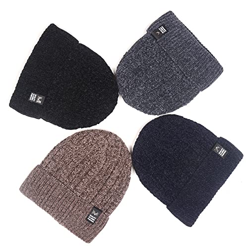 Unisex Thermal Winter Beanie - Thick Plush Lined Skull Cap for Cold Weather - Warm Knit Cuffed Hat for Men & Women - Perfect for Daily Wear, Cycling, Skiing and Outdoor Activities
