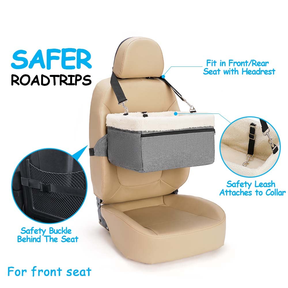 Premium Small Dog Car Booster Seat with Sturdy Metal Frame - Safe & Comfortable Pet Travel Solution for Puppies, Cats & Small Pets - Perfect for Road Trips, Vet Visits & Daily Commutes