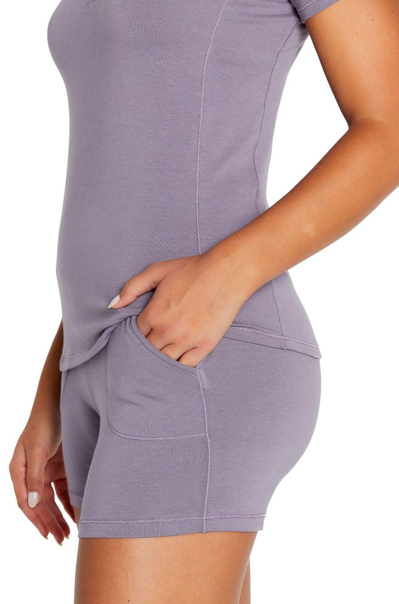 Olivia Short Henley Loungewear Set - Women's Soft Cotton Sleepwear & Casual Outfit for Home, Yoga, and Relaxation