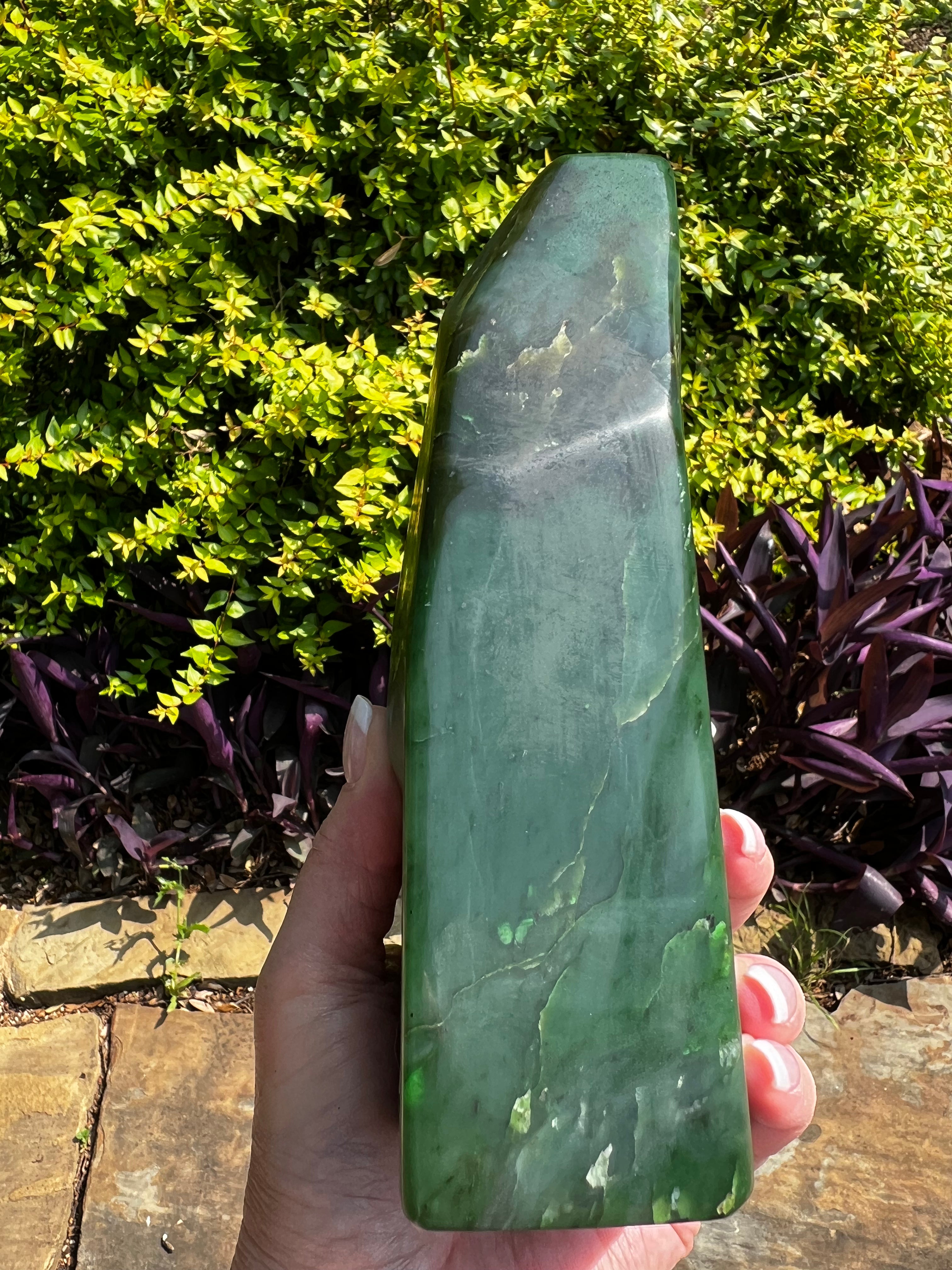 Premium Large Nephrite Jade Freeform Statement Piece - 3.10 lbs, 6.5 Inches - Handcrafted Natural Gemstone for Home Decor, Meditation & Jewelry Making