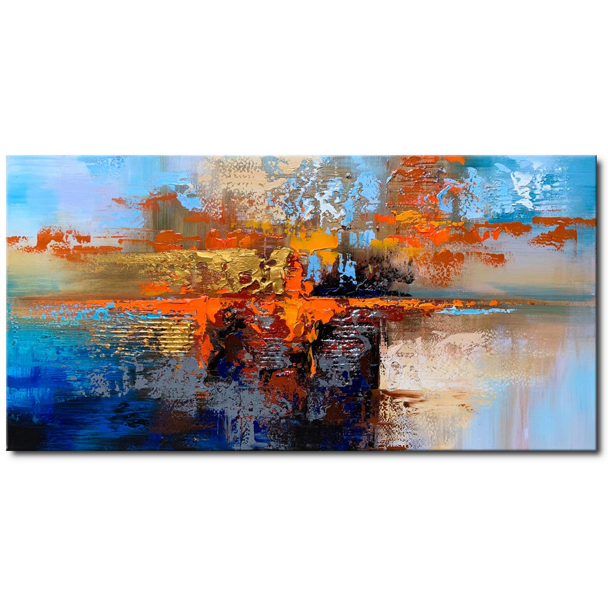 Hand Painted Abstract Oil Painting on Canvas - Modern Wall Art Decor for Living Room, Bedroom & Office | Large Contemporary Home Decor