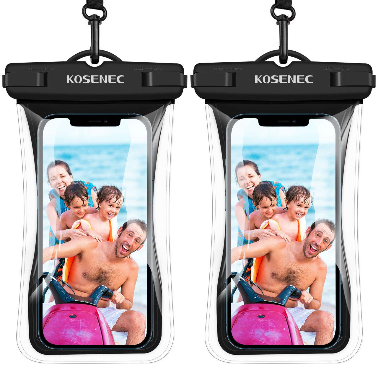 **IPX8 Waterproof Phone Pouch (2 Pack) – Floating Dry Bag for iPhone 14 Pro Max, 13, 12, 11, SE, XS, XR, 8 & Galaxy Up to 6.9