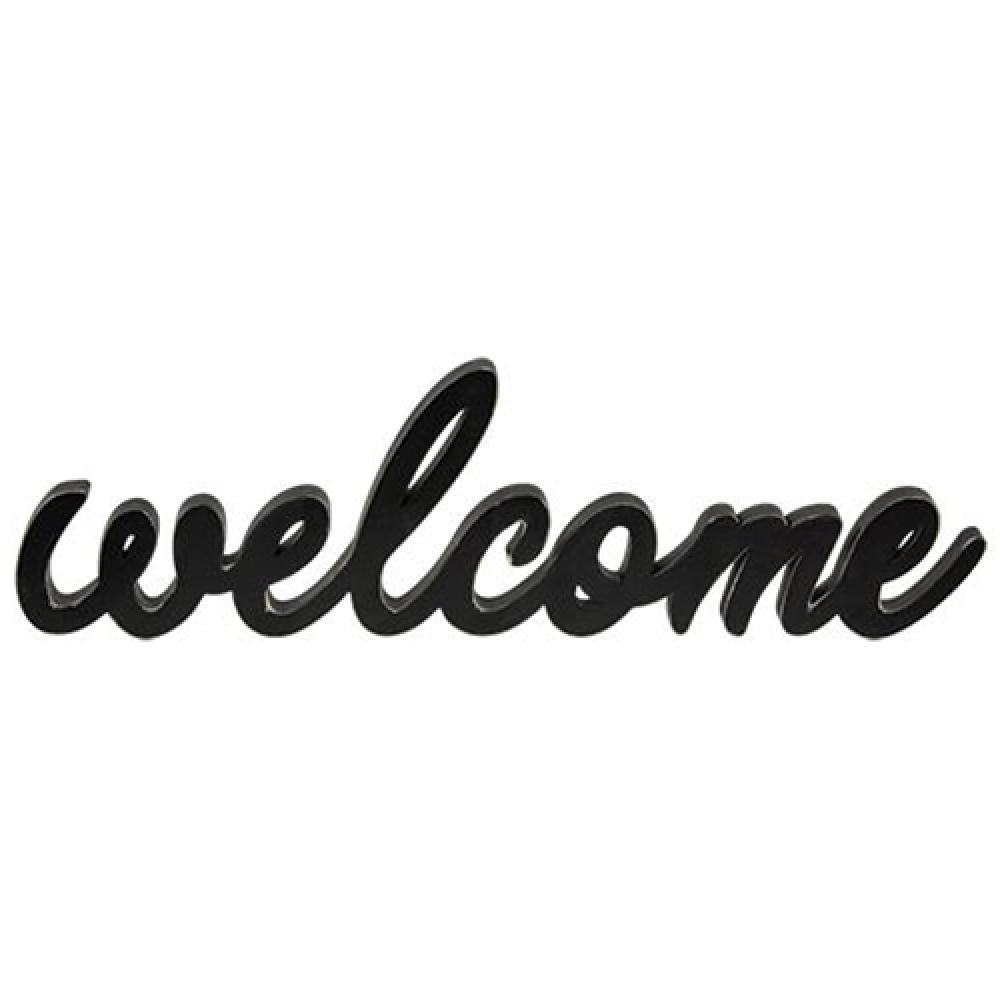 Elegant Black Hanging Welcome Sign - Farmhouse Style Wooden Wall Decor for Front Door, Porch, or Entryway - Perfect for Home, Wedding, and Party Decorations