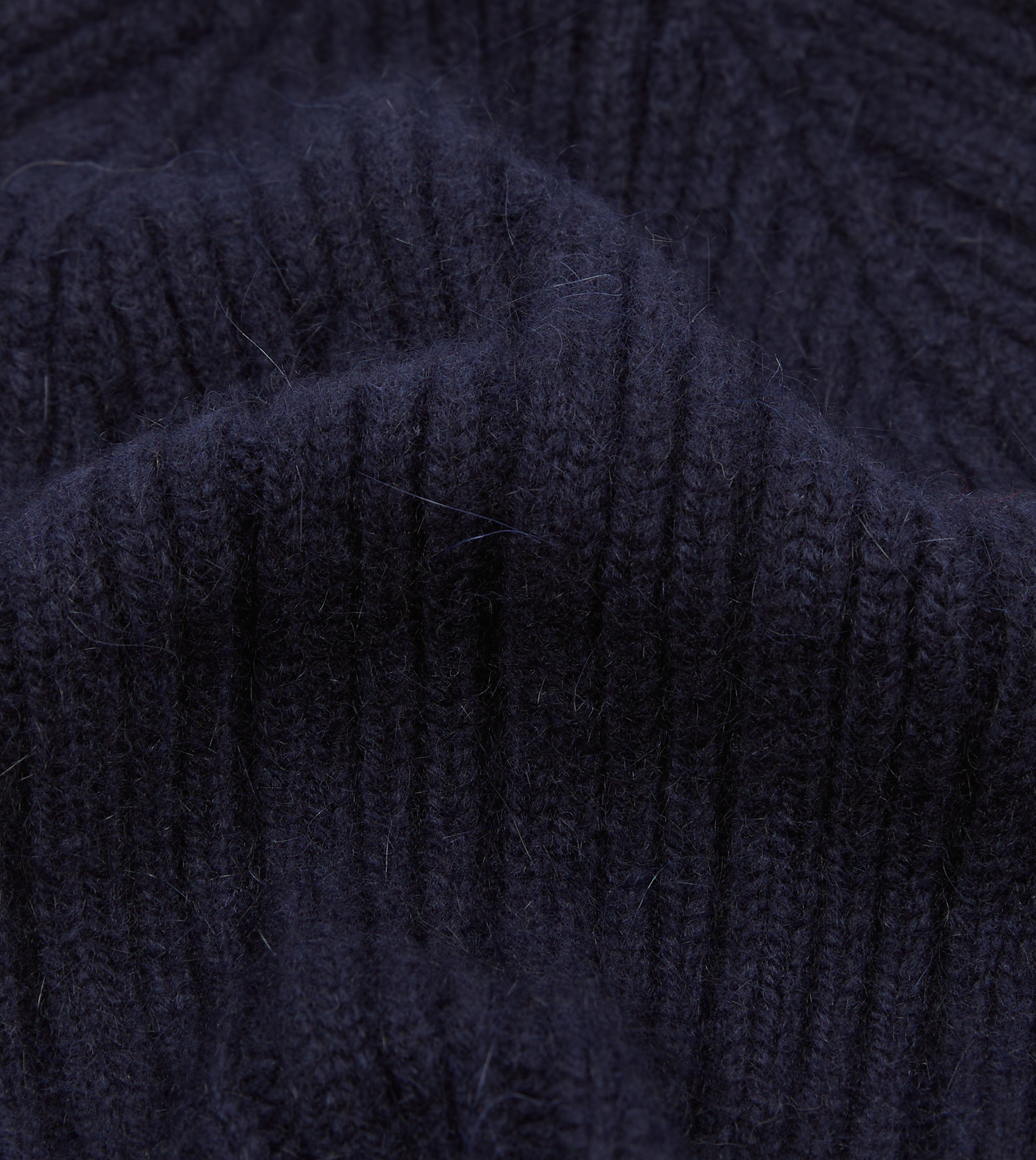 Navy Blue Angora Lambswool Ribbed Knit Beanie Hat for Women & Men - Winter Warm Fleece Lined Skull Cap for Outdoor Activities, Skiing, Hiking and Cold Weather