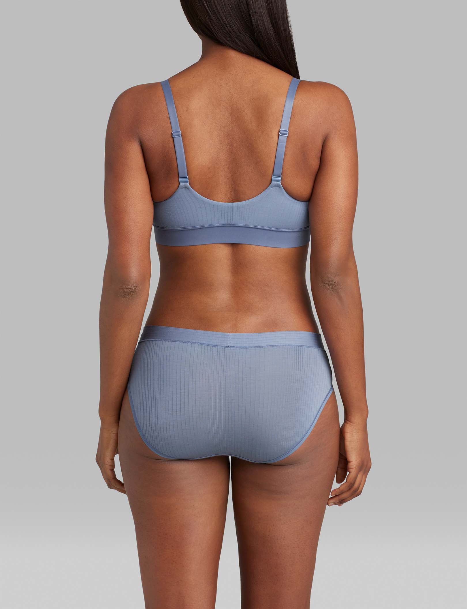 Second Skin Luxe Rib Triangle Bralette - Wireless Comfort Bra for Women, Seamless Soft Stretchy Bralette for Everyday Wear, Lounge, Yoga & Sleep