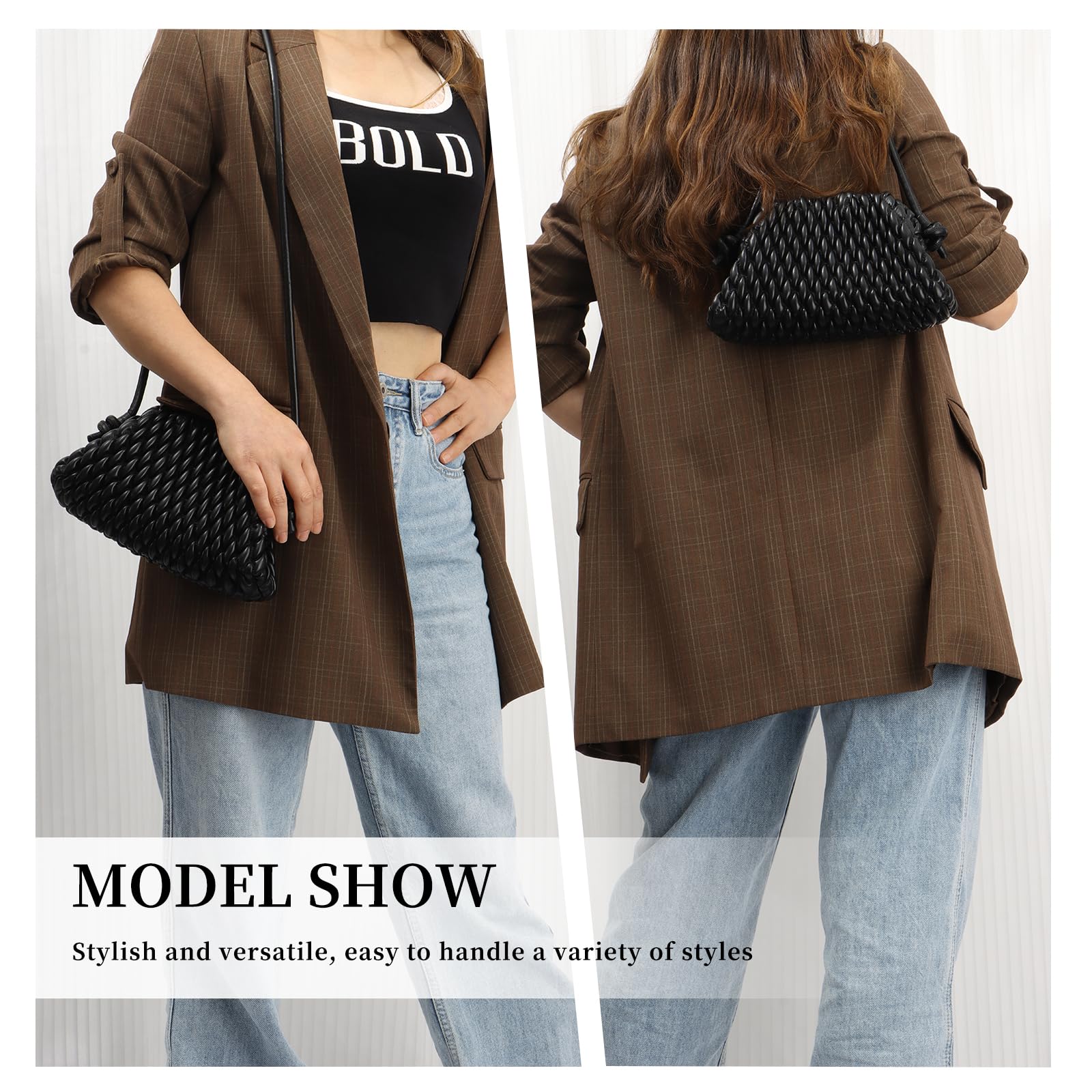 Fecialy Women's Dumpling Bag - Cloud Clutch Purse, Ruched Leather Hobo Handbag, Elegant Evening Crossbody Purse for Parties, Weddings & Date Nights