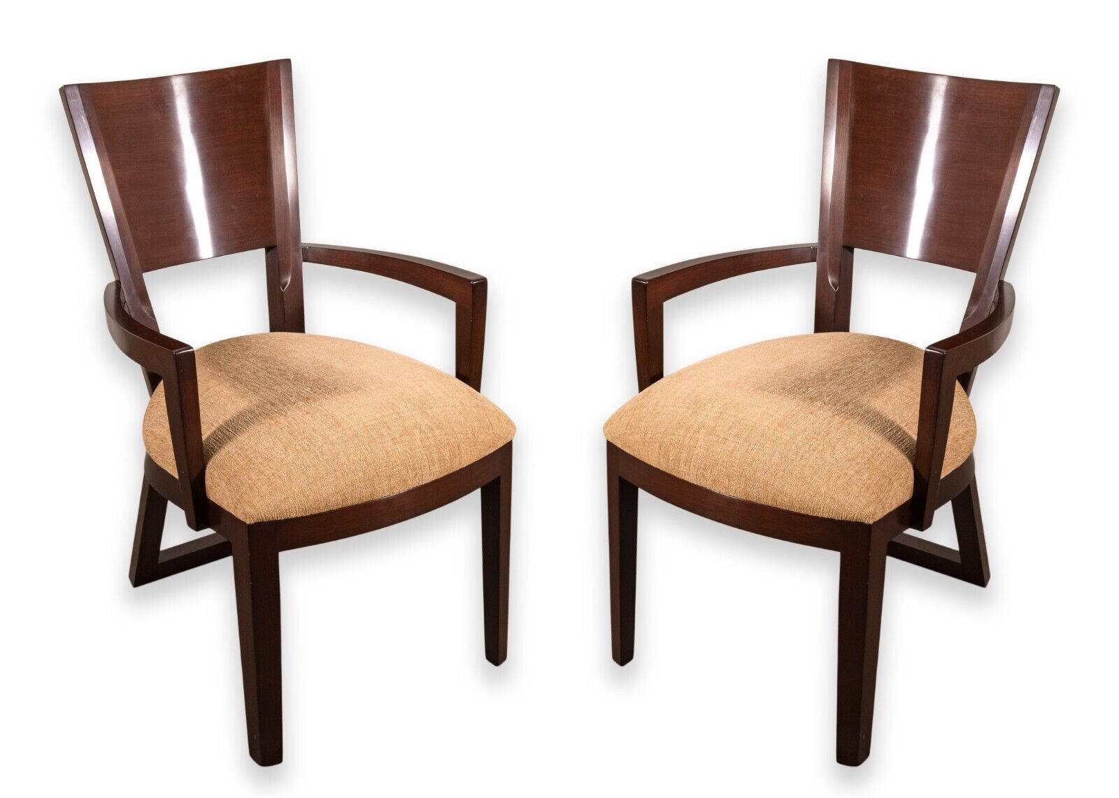 Berman Rossetti Contemporary Modern Dark Wood Armchairs - Set of 2 Mid-Century Dining Chairs for Living Room, Dining Room, or Office - Elegant & Comfortable Seating Furniture