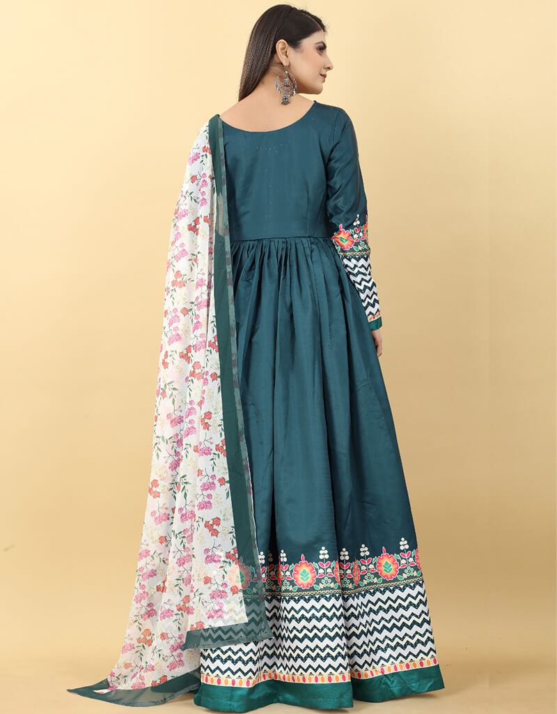 Elegant Blue Dianne Designer Party Gown with Dupatta - Perfect for Weddings, Evening Events & Special Occasions