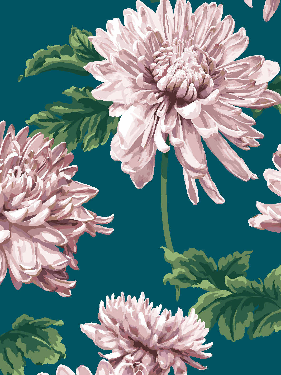 Sarah Jessica Parker Peacock Wallpaper - 'Mums for Marion Small' Floral Design | Perfect for Nursery, Bedroom & Home Decor