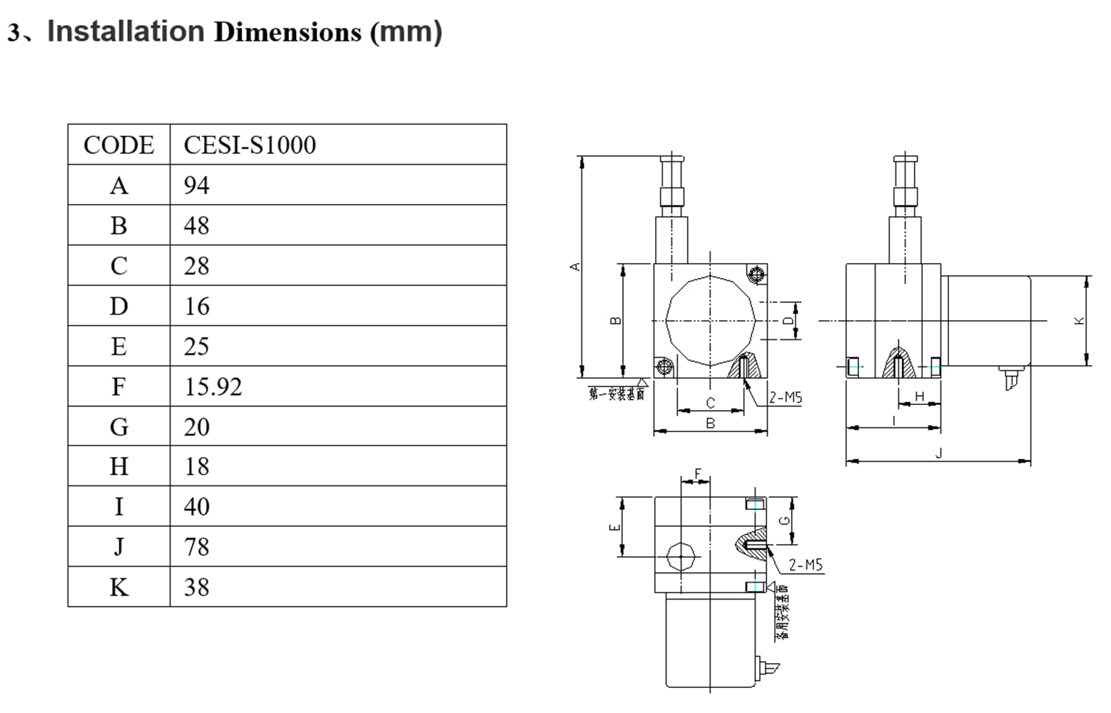 Economical 1000mm Draw Wire Displacement Linear Encoder Sensor AB Phase CESI-S1000E (0-1000mm Measuring Range, NPN Output) - Ideal for CNC Machines, Robotics & Industrial Automation