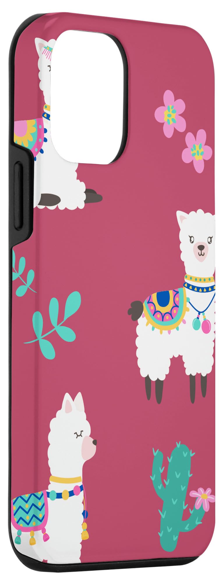 Premium iPhone 12 Mini Case with Cute Llama & Alpaca Design - Shockproof Protective Cover for Everyday Use, Work & Travel