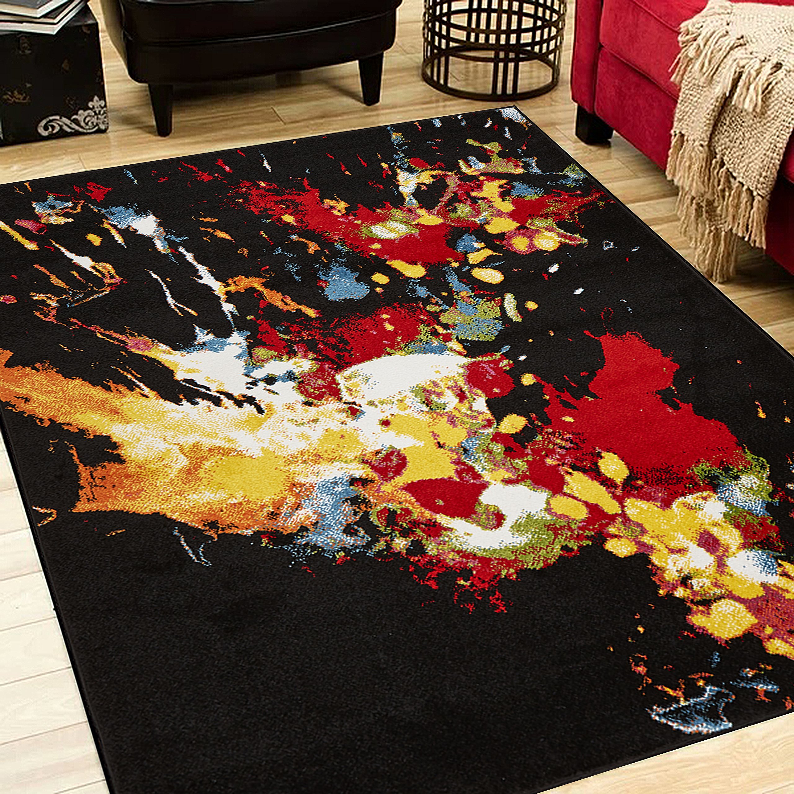 LR Home Fusion Area Rug - Soft & Durable Non-Slip Living Room Carpet - Perfect for Bedroom, Office & Home Decor