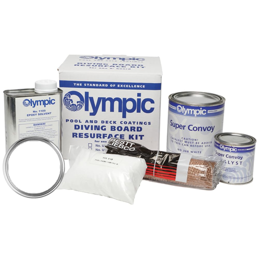 Olympic Pool Paint Kit - White Diving Board Resurfacer for Professional Swimming Pools | Perfect for Pool Maintenance, Renovation & Competitive Swimming Facilities