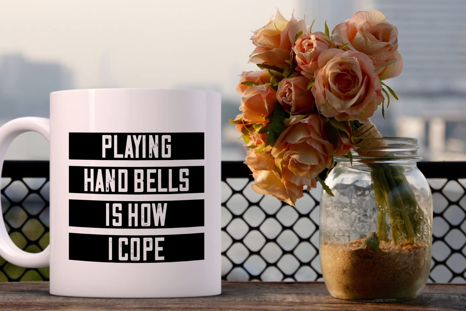 Handbell Ringer Coffee Mug - Funny Musical Gift for Family, Friends & Coworkers - Perfect for Holidays, Birthdays & New Year - Great for Office Use, Tea Time & Stress Relief