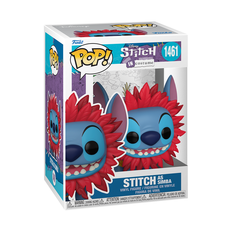 Funko Pop! Disney Stitch as Simba Vinyl Figure #1461 with Protector Case - Perfect for Disney Collectors, Gifts, and Home Decor