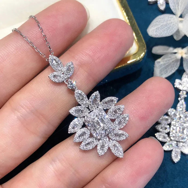 18K White Gold Natural Diamond Necklace - 1.2 Carat Certified Diamond Jewelry for Women | Perfect for Weddings, Anniversaries & Special Occasions