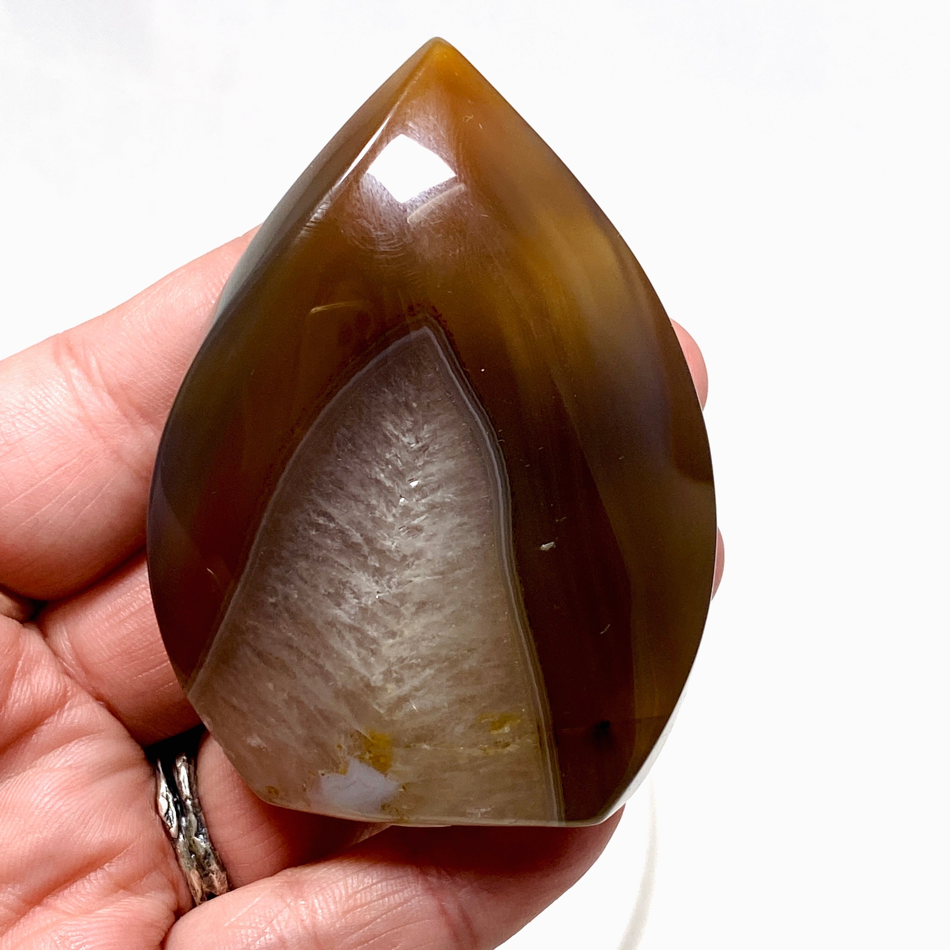 Agate Flame AGF 01 - Premium Natural Agate Stone for Jewelry Making, Home Decor & Spiritual Healing | Perfect for Necklaces, Bracelets & Meditation Spaces