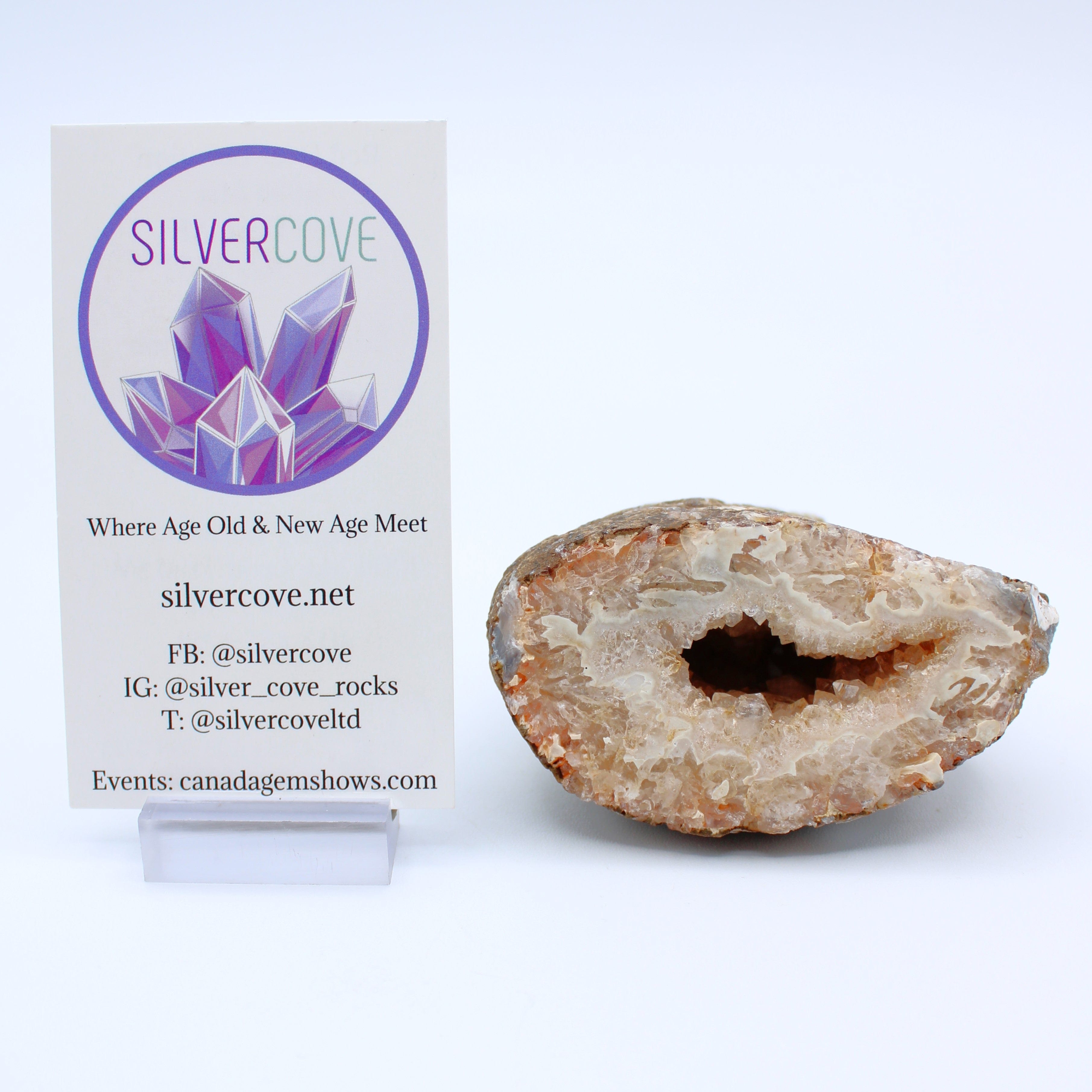 Natural Agate Geode Slice - Unique Crystal Healing Stone for Home Decor, Meditation & Spiritual Gifts | Perfect for Yoga Spaces, Office Desks & Crystal Collections