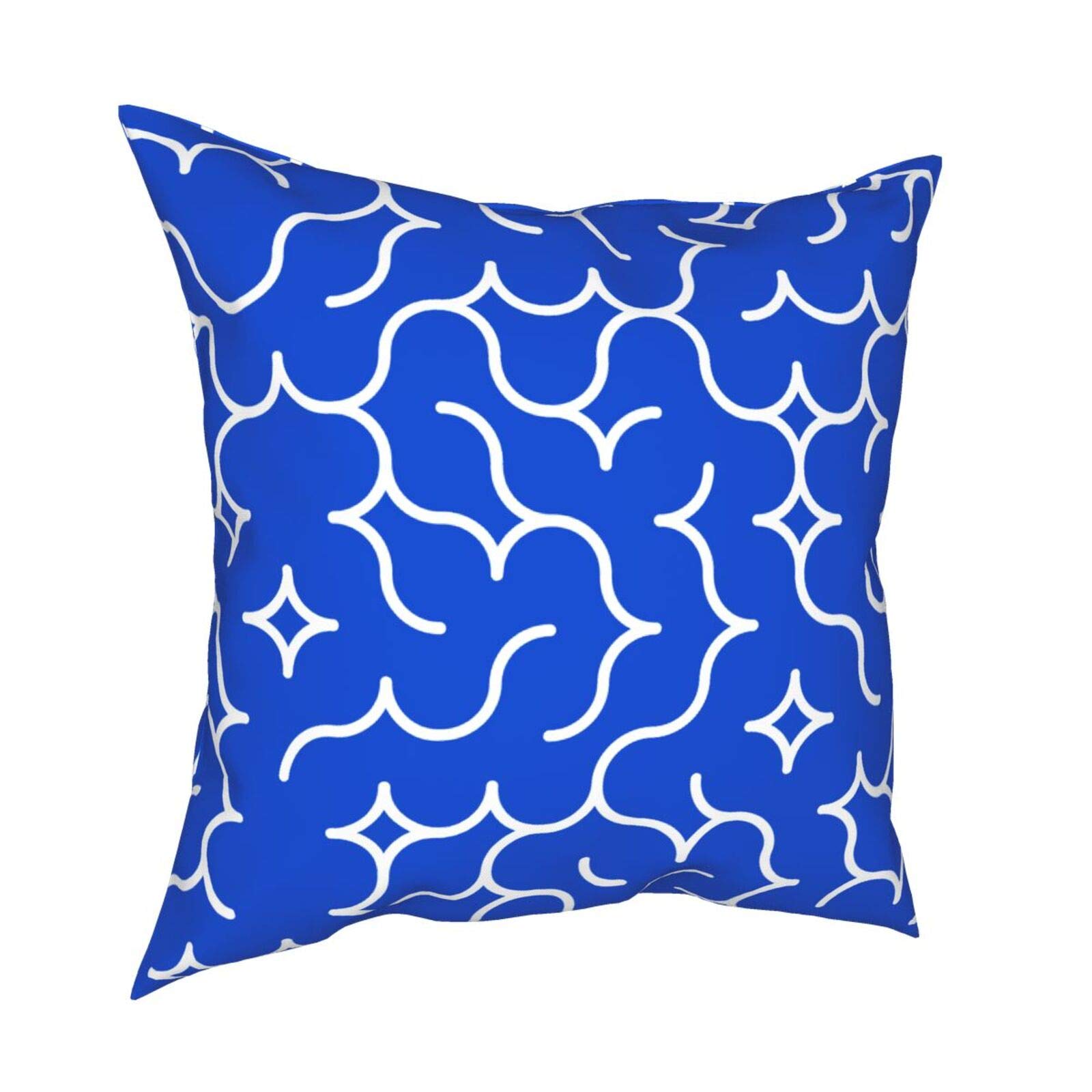 Blue and White Random Arc Pattern Pillow Covers 12x12 Inch - Modern Decorative Throw Pillow Cases for Sofa, Bed, Couch & Car - Perfect for Home Decor, Living Room, Outdoor & Indoor Use