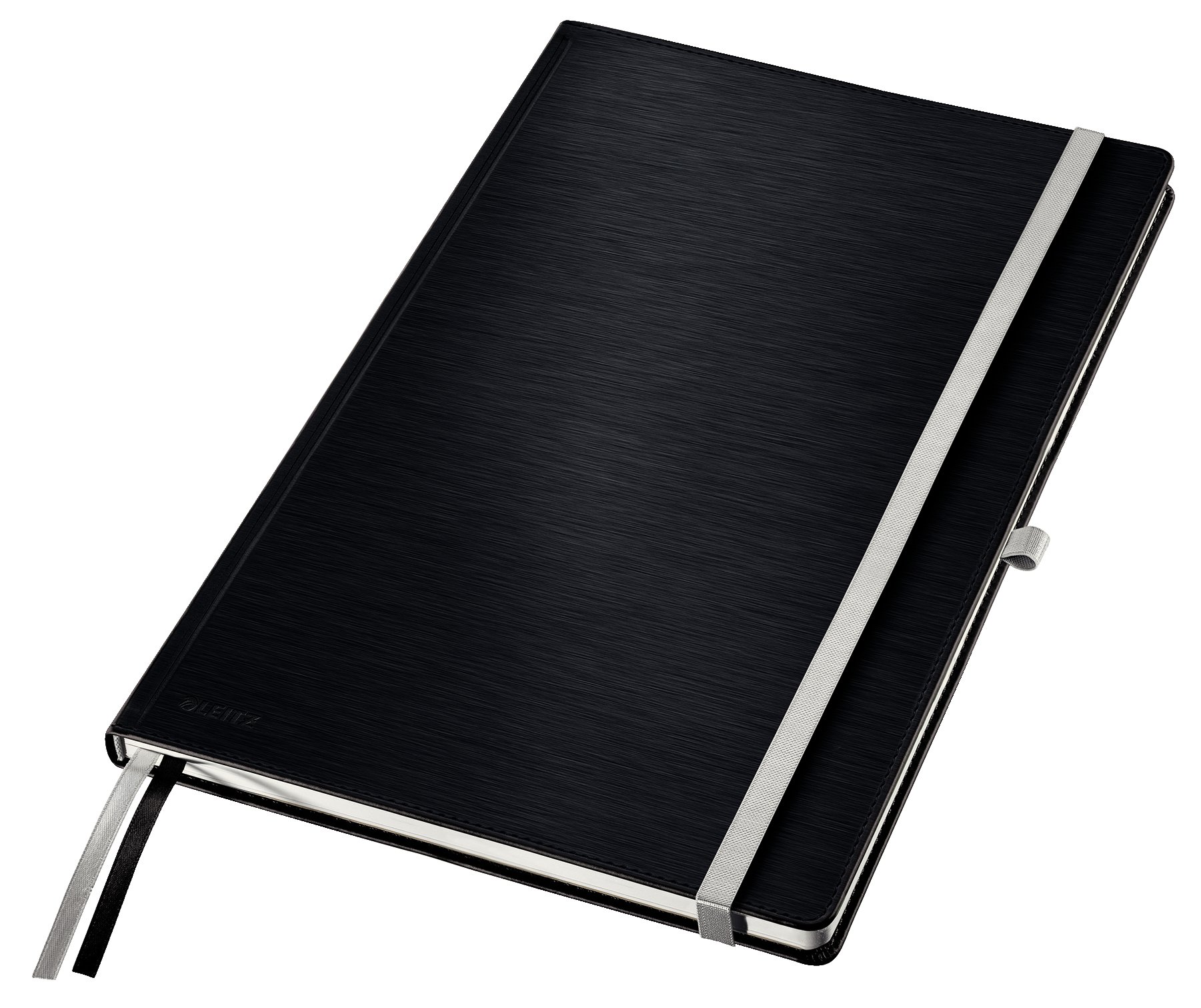 Leitz A4 Hard Cover Notebook - Ruled Lined Journal with 2 Fabric Page Markers, 100gsm Ivory Paper, 80 Sheets, Satin Black | Perfect for Office, School & Creative Writing, Note Taking, Business Meetings & Gift Giving