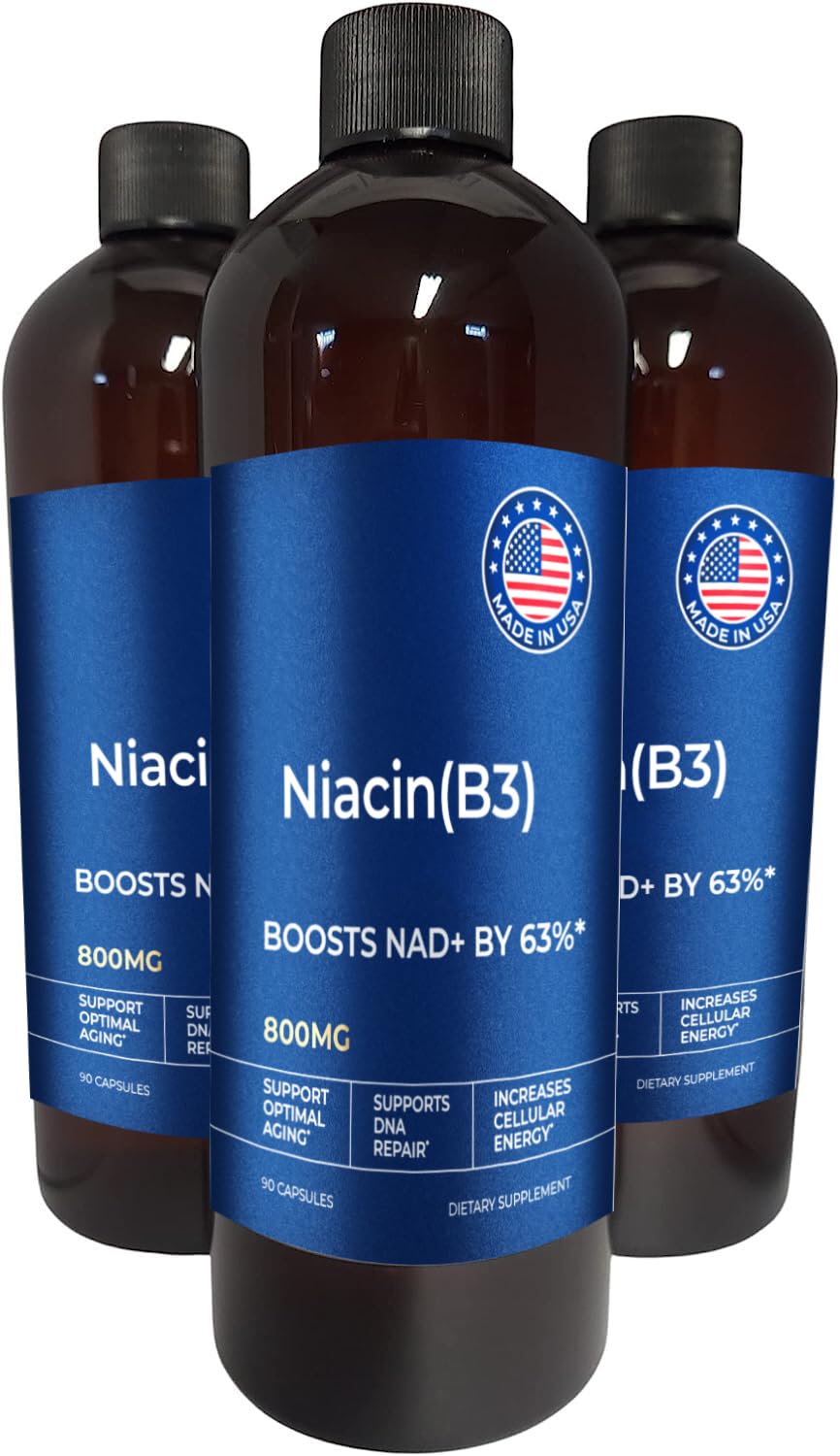 Niacin (Vitamin B3) Supplement - 500mg per Serving - 20 Capsules for Heart Health & Cholesterol Support - Perfect for Daily Wellness Routine