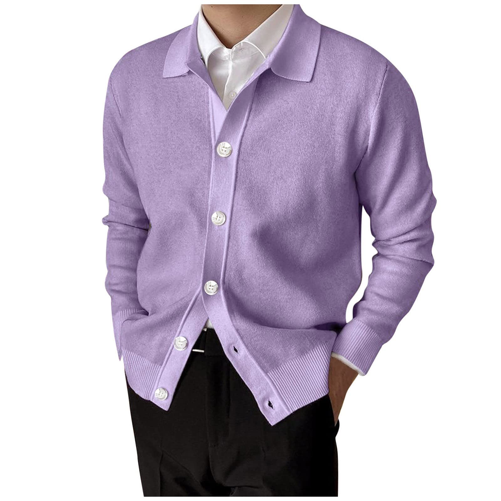 Men's Knit Cardigan Jacket - Casual Long Sleeve Sweater for Tall Men | Office & Outdoors