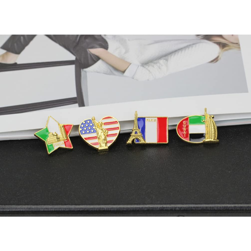 PRETYZOOM 4-Piece USA Flag Brooch Set - Patriotic Lapel Pins for Men & Women - American Flag Themed Accessories for Backpacks, Costumes & Independence Day Outfits - Perfect for 4th of July Celebrations, Travel & Fashion Decor