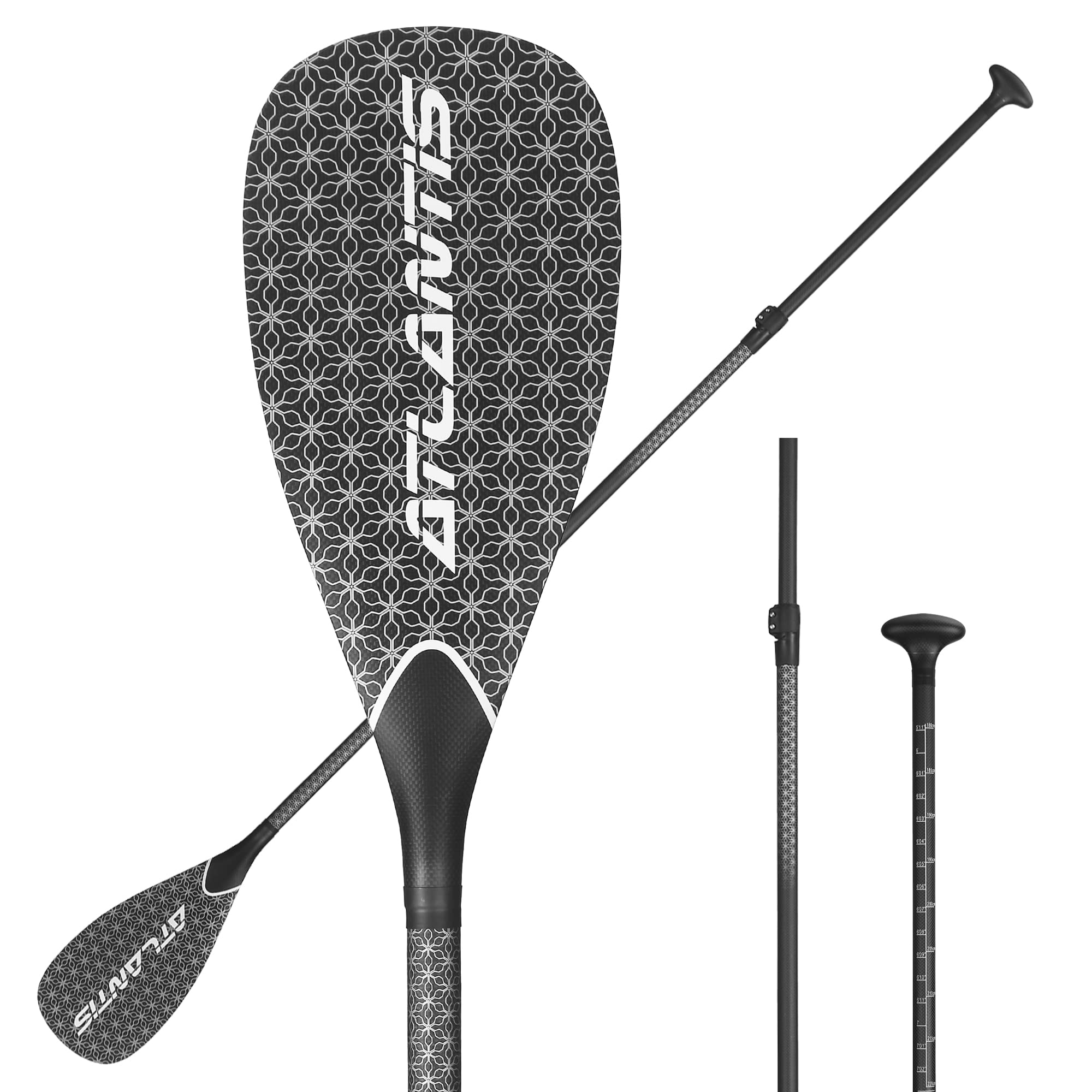 **AQUABONA 3-Piece 100% Carbon Fiber SUP Paddle - Adjustable, Lightweight & Durable Stand Up Paddle Board Oar for Kayaking, Surfing & Water Sports (Floating, Black)**    *(Perfect for Ocean, Lake & River Adventures – Ideal for Beginners & Professionals!)*