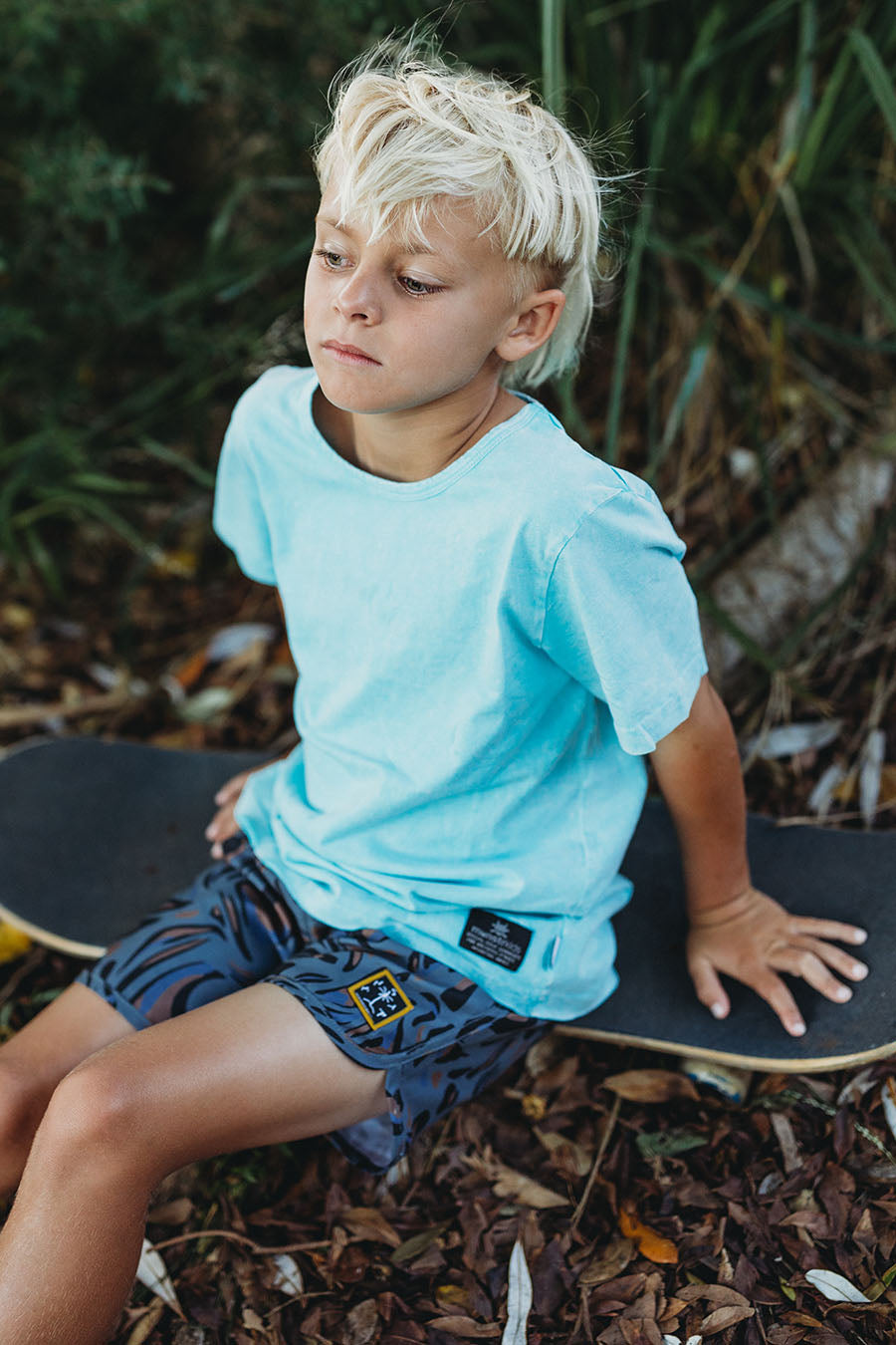Boys Munster Graphic T-Shirt - Soft Washed Out Aqua Tee for Kids | Casual Wear, School Outfits & Playdates