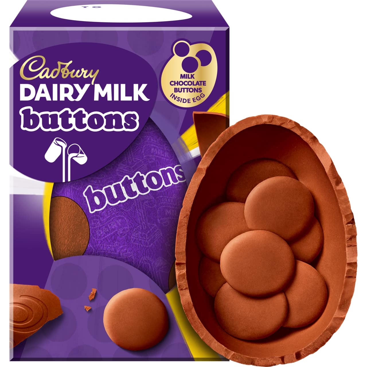 Cadbury Easter Egg 96g - Premium Milk Chocolate Egg with Giant Buttons Inside | Cadbury Dairy Milk Chocolate Easter Treat | Perfect for Easter Baskets, Gifts & Holiday Celebrations