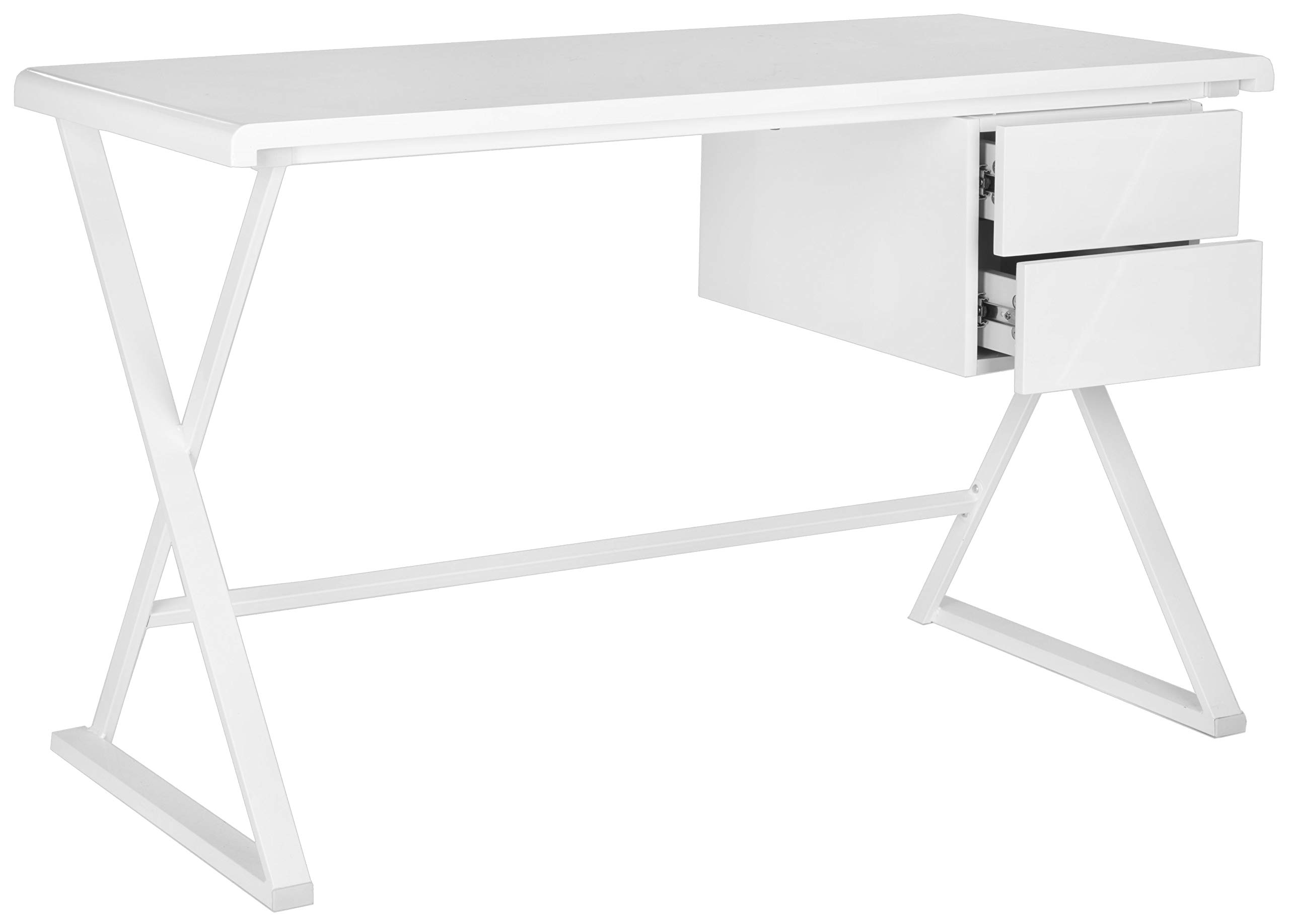 Safavieh Home Collection Watkins White Writing Desk - Modern Study Desk for Home Office, Small Spaces & Dorm Rooms