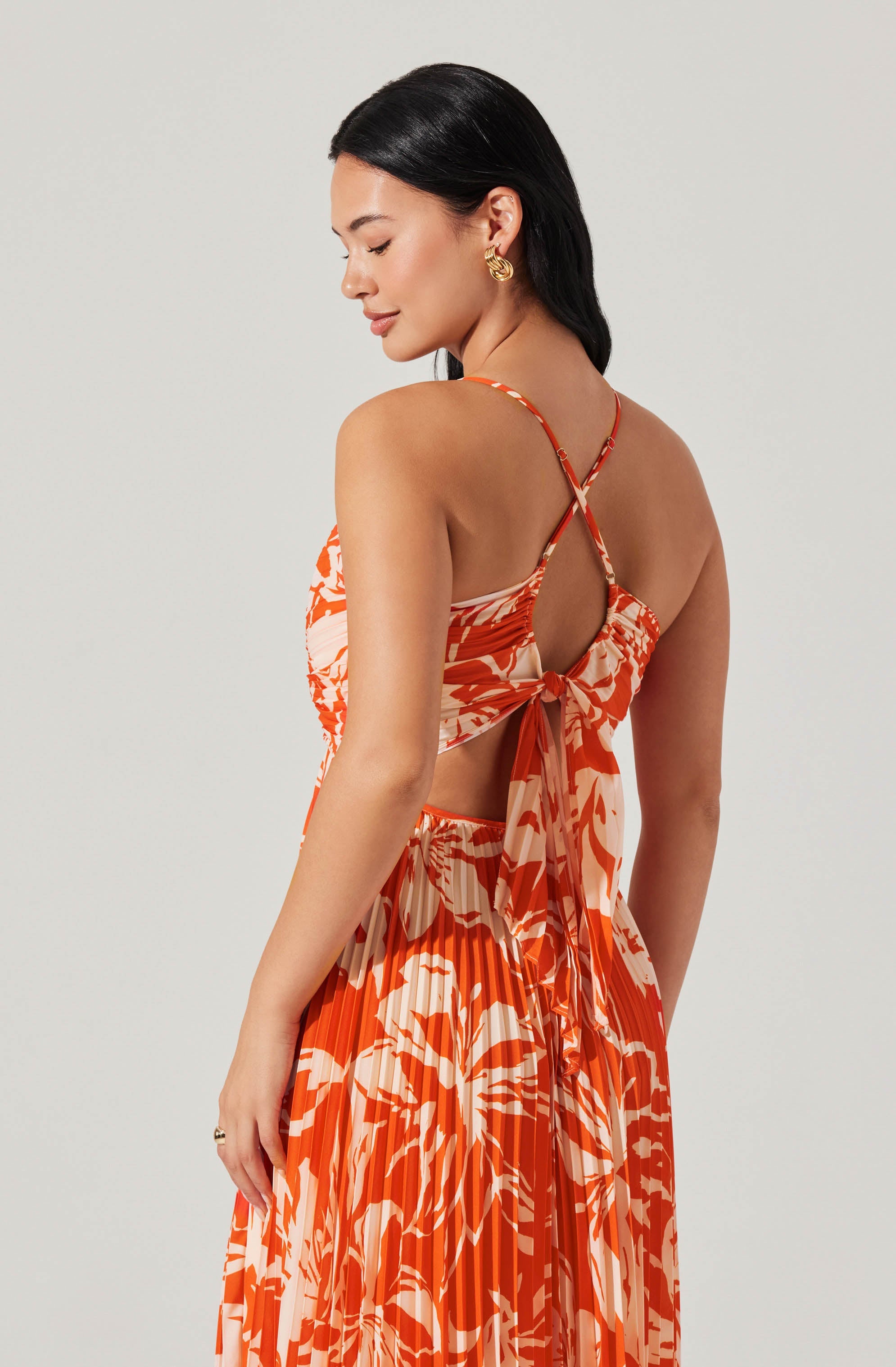 Blythe Floral Plisse Midi Dress for Women - Summer Flowy Ruffled Party Dress - Perfect for Weddings, Garden Parties & Date Nights