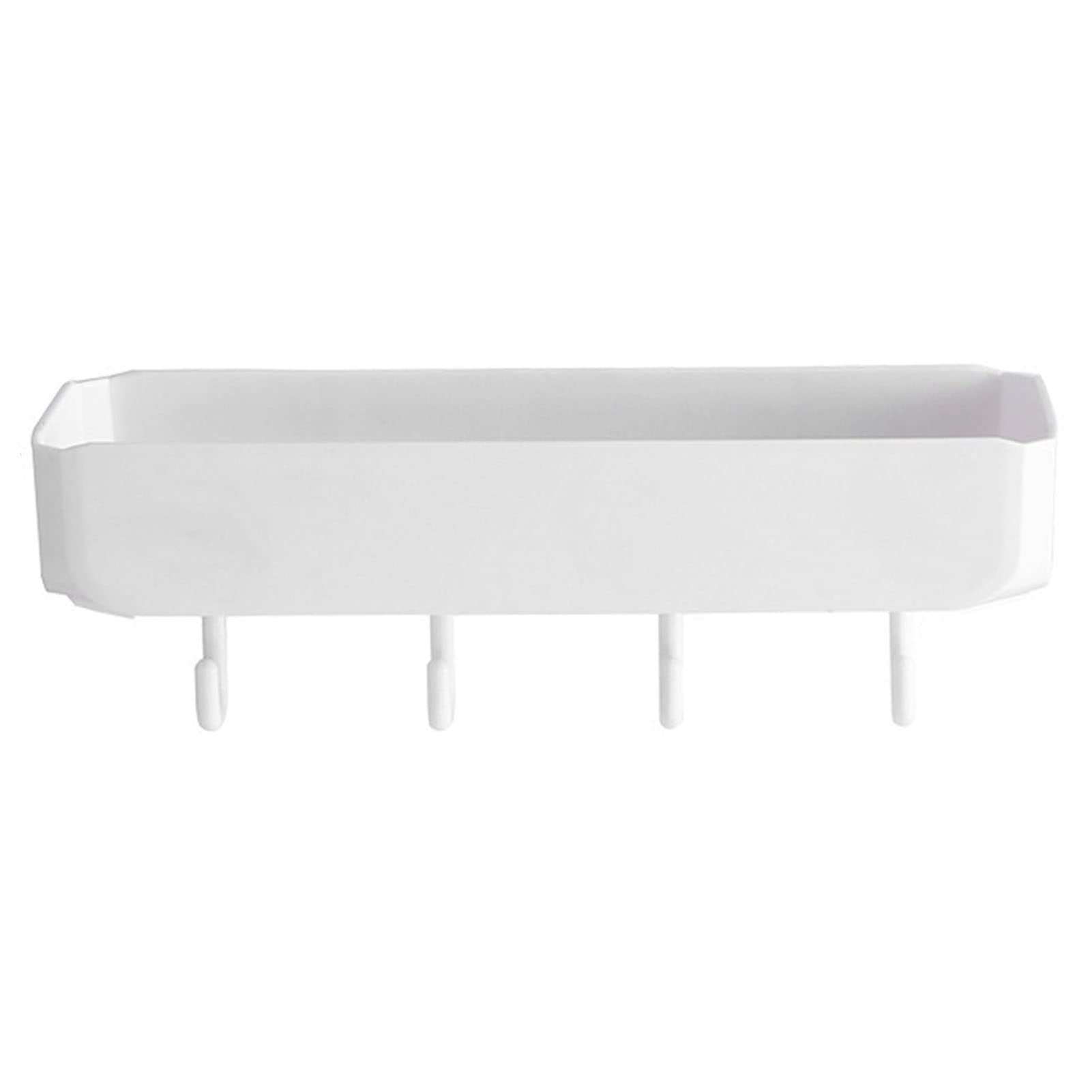 Suction Wall Bath Shelf - No Drill Bathroom Organizer with Strong Suction Cups | Waterproof Shower Caddy for Cosmetics, Jewelry & Makeup Storage | Perfect for Small Bathrooms, Showers & Vanity Organization (White)