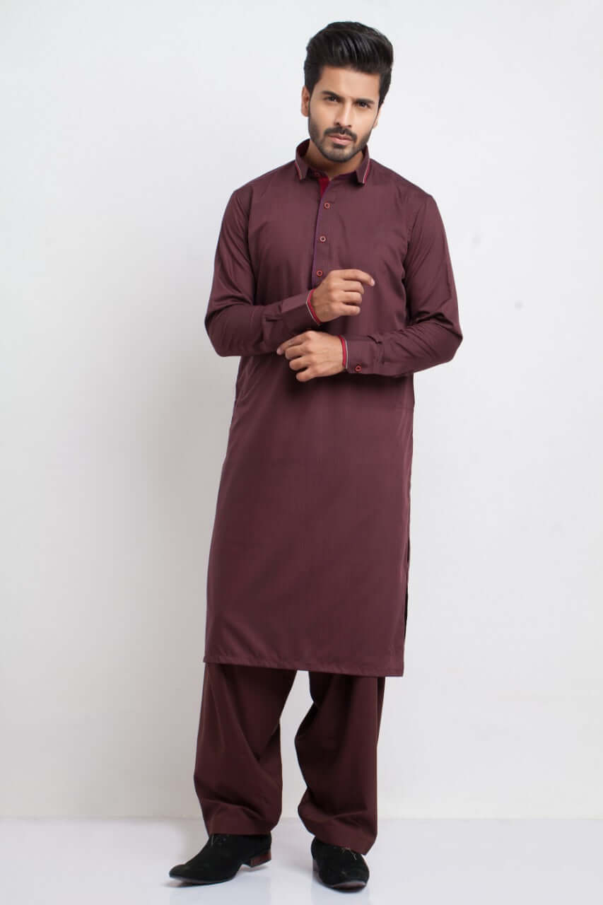 Deep Maroon Shalwar Kameez for Women | Traditional Pakistani Dress AI SHKZ 00146 | Elegant Outfit for Weddings, Festivals & Special Occasions