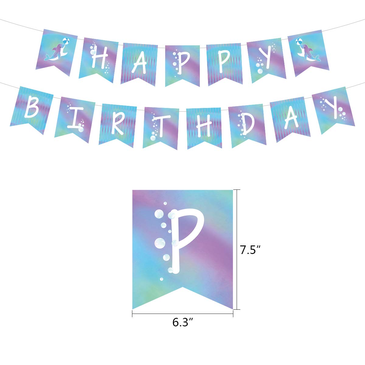 Blue Ocean Theme Dolphin Party Decorations Kit - Birthday Supplies with Balloons, Banner, Cupcake Toppers & Paper Fans for Kids and Adults - Perfect for Underwater Themed Parties, Baby Showers & Beach Events
