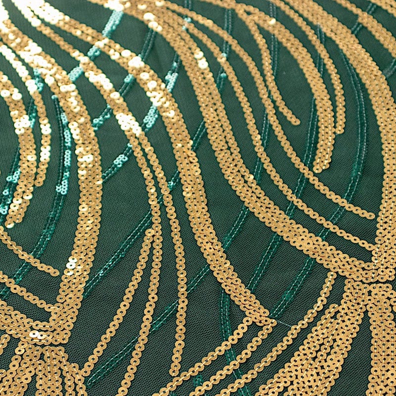 12x108 Inch Mesh Table Runner with Wavy Embroidered Sequins - Elegant Dining Decor for Weddings, Parties & Holiday Celebrations