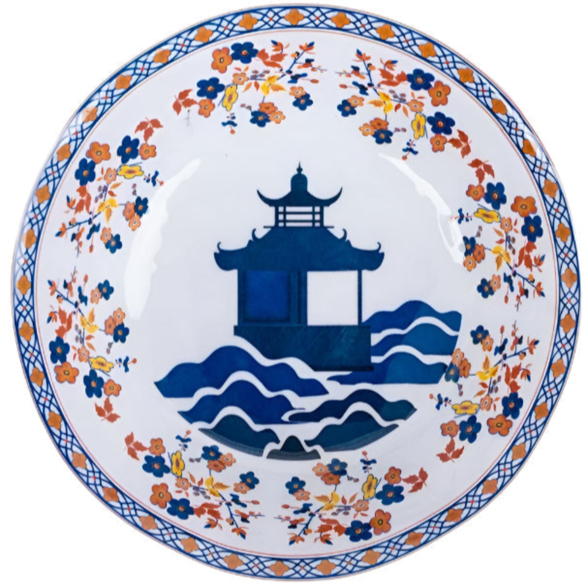 Blooming Sunset Pagoda Melamine Dinnerware Set - Durable & Stylish Tableware for Outdoor Dining, Picnics, and Everyday Use
