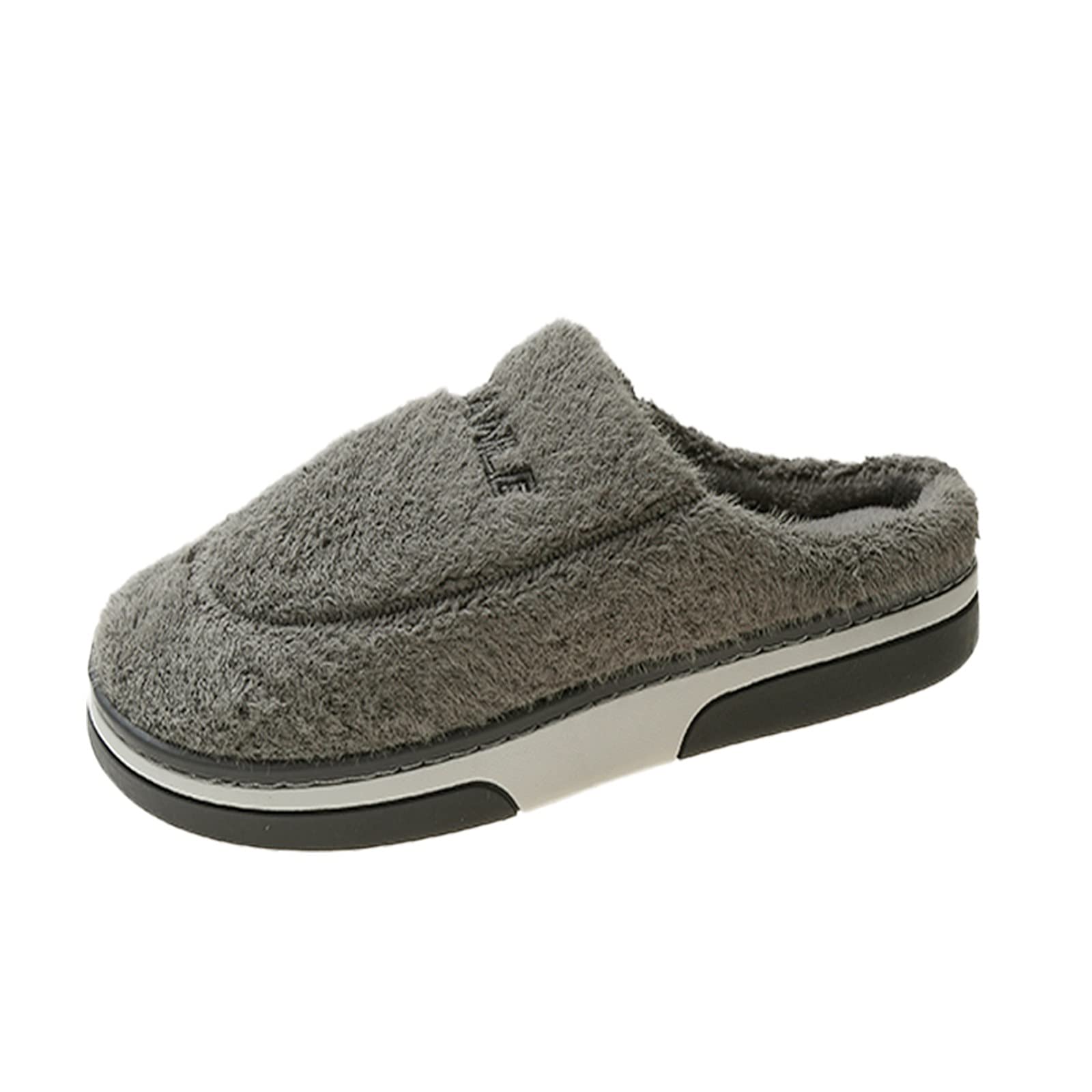 Men's Warm Plush Slippers - Soft Cotton Indoor House Shoes for Home Comfort - Perfect for Relaxing, Lounging & Winter Wear