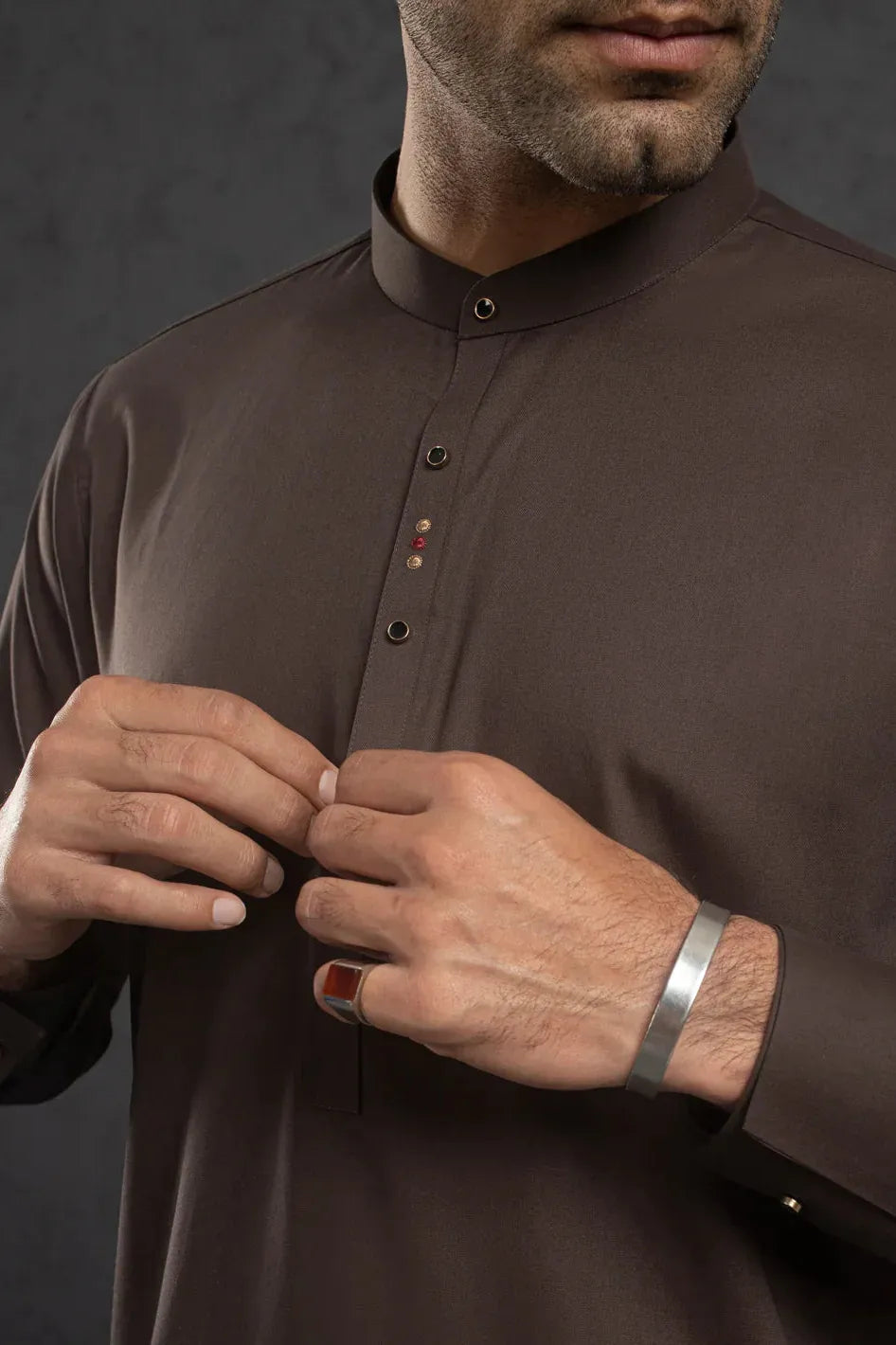 Stylish Blended Brown Kurta Trouser Set for Men | Comfortable Cotton Blend Ethnic Wear | Perfect for Festivals, Weddings & Casual Outings