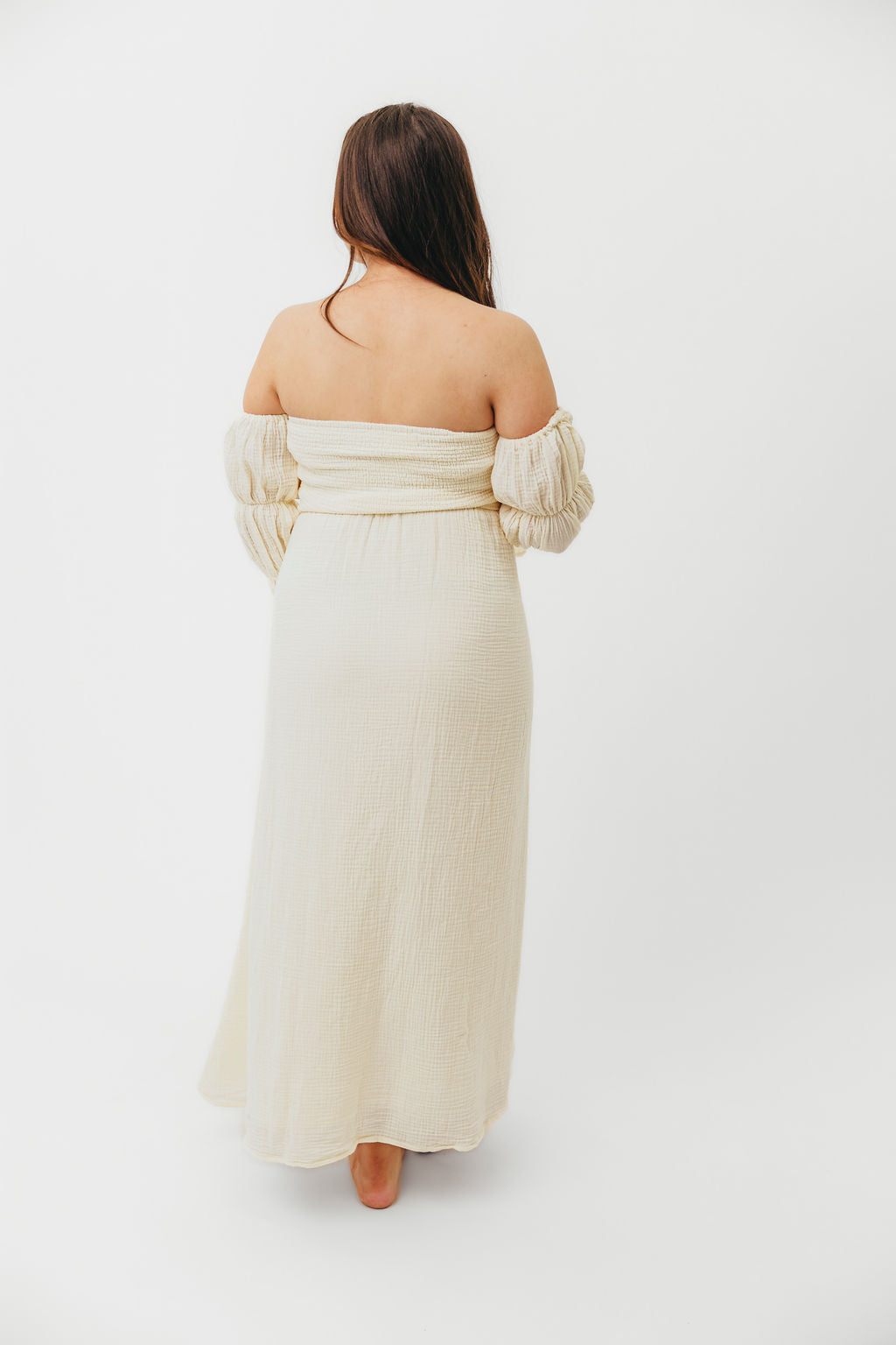 Haden Women's Maxi Dress in Cream - Flowy Long Summer Dress for Beach, Vacation & Casual Wear | Elegant & Comfortable