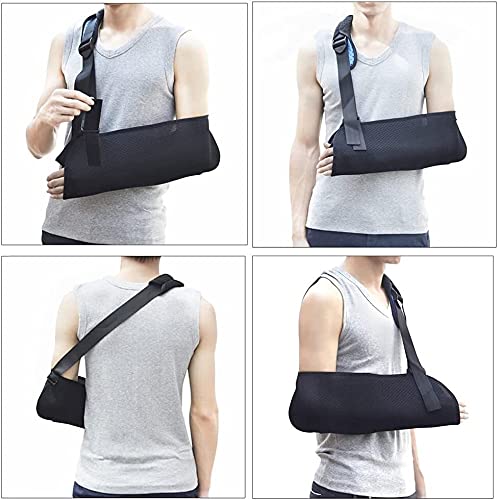Adjustable Arm Sling & Shoulder Immobilizer Brace - Support for Broken Arm, Fractures, Rotator Cuff Tear, Dislocation, Sprains & Strains - Comfortable Elbow & Wrist Support (Medium) - Ideal for Sports Injuries, Post-Surgery Recovery & Daily Pain Relief