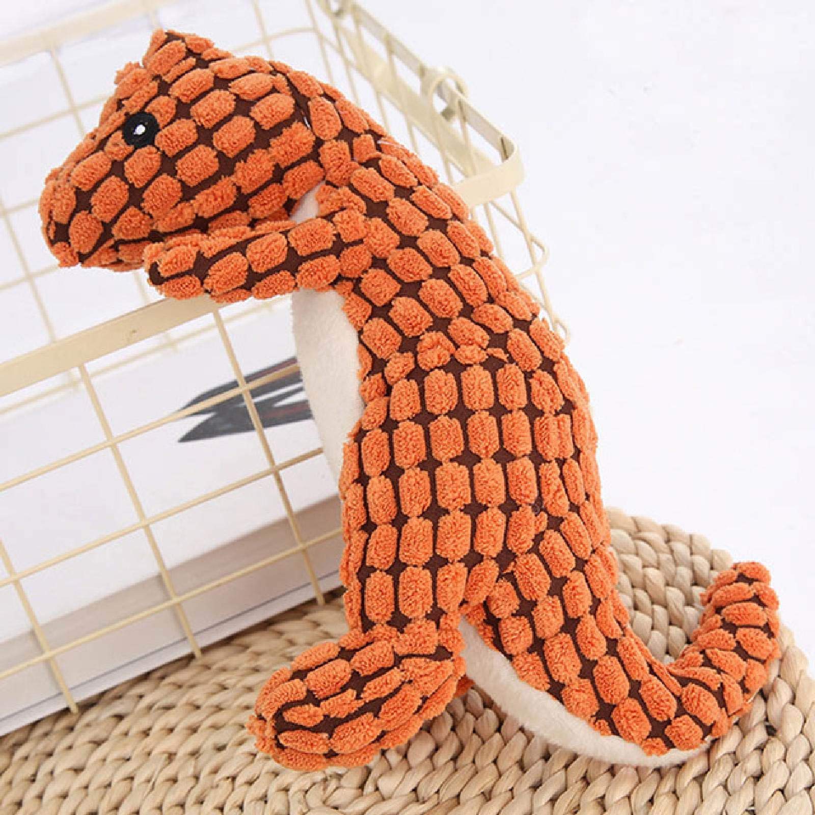 **Plush Puppy Chew Toy for Medium & Large Dogs - Durable Dog Chew Toys for Aggressive Chewers, Teeth Cleaning & Dental Health - Perfect for Playtime, Training & Stress Relief (Dinosaur Design)**