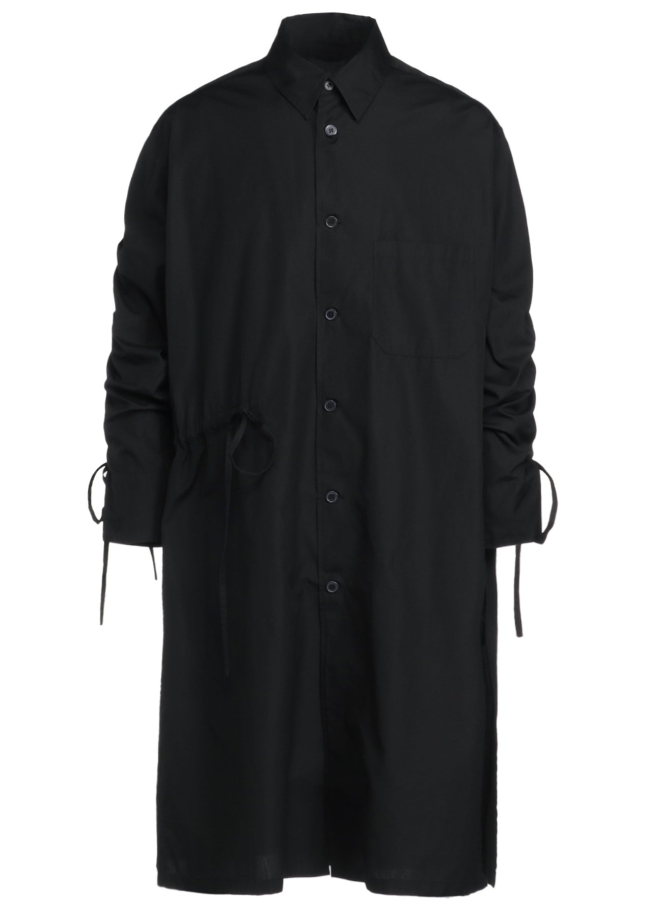 Oversized Cotton Broadcloth Long Shirt with Gathered Strings - Comfortable Loose Fit Casual Top for Women | Perfect for Layering, Beach Cover-Up & Everyday Wear