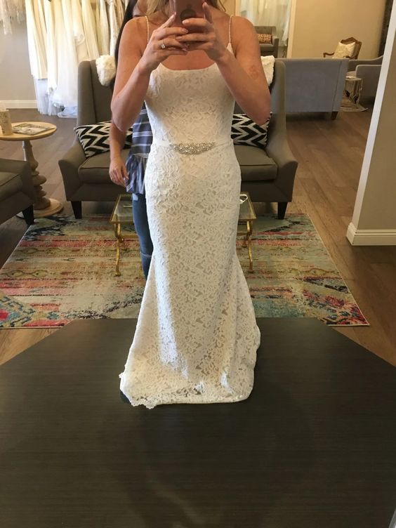 Mikaella 2186 Elegant Wedding Gown - A-Line Lace Bridal Dress with Long Train | Perfect for Church Ceremonies, Beach Weddings & Formal Events