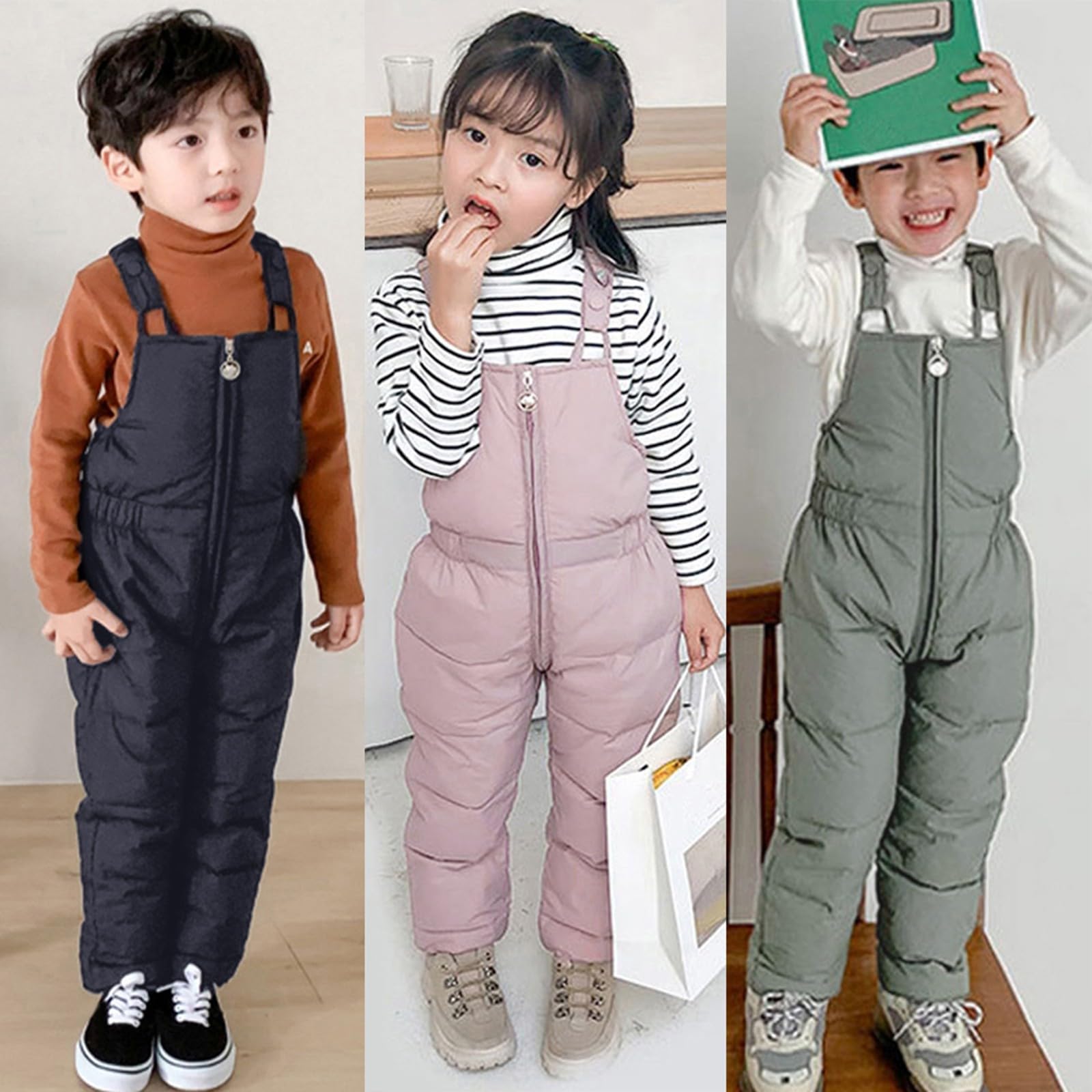 Kids Insulated Waterproof Snow Ski Pants - Windproof Winter Bib Trousers for Boys & Girls - Perfect for Skiing, Snowboarding & Outdoor Winter Play