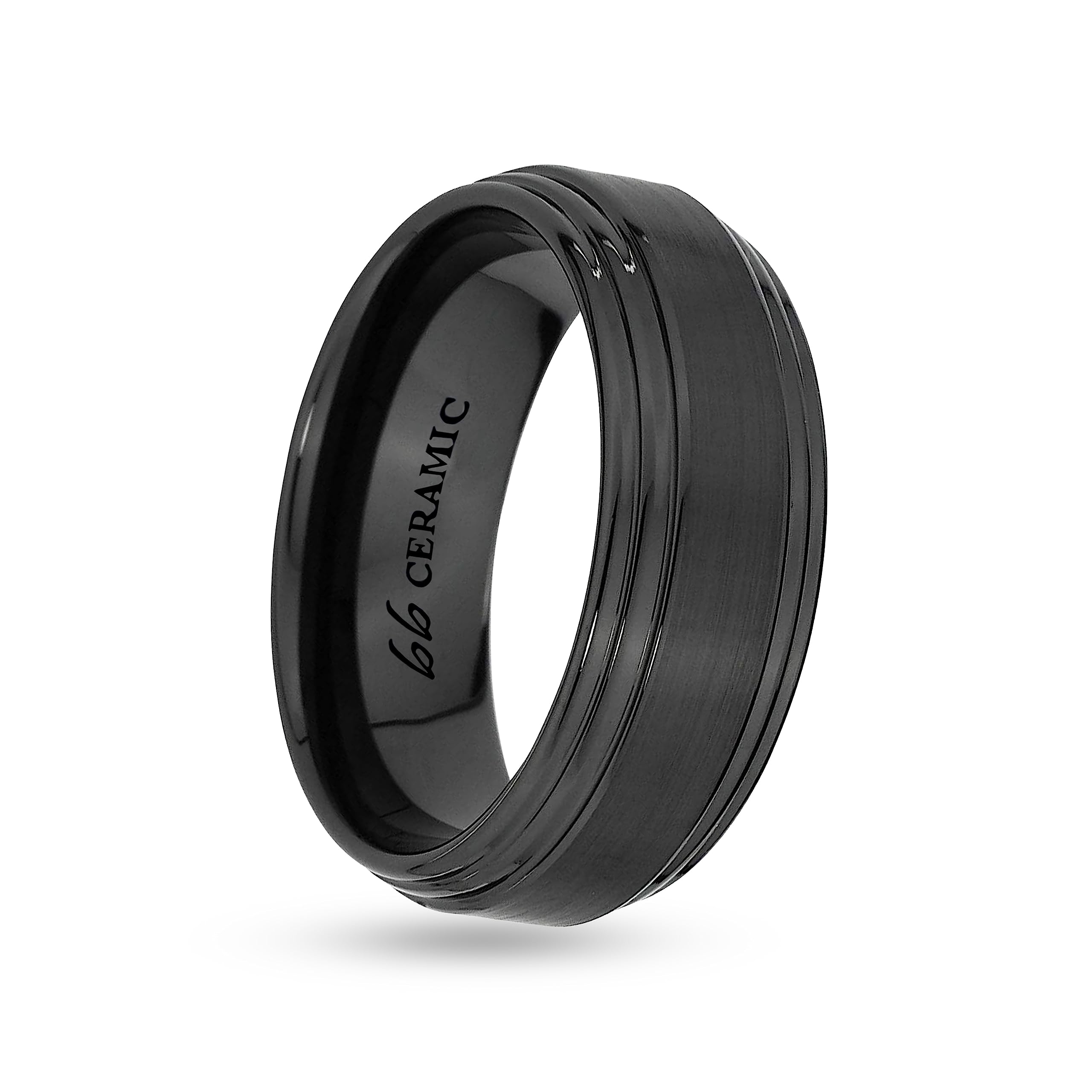 Boston Bay Diamonds Black Ceramic Unisex Comfort Fit Wedding Band & Fashion Ring for Men & Women - 6mm, 7mm, 8mm Width Options - Perfect for Weddings, Anniversaries & Everyday Wear