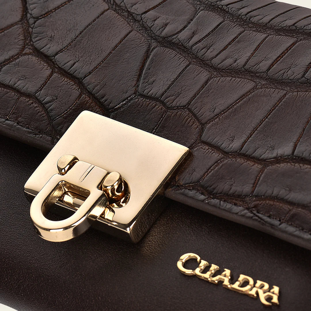 BD197MO Cuadra Black Fashion Tri-Fold Leather Wallet for Women - Stylish & Durable Moreletti Leather - Perfect for Everyday Use, Travel & Gifts